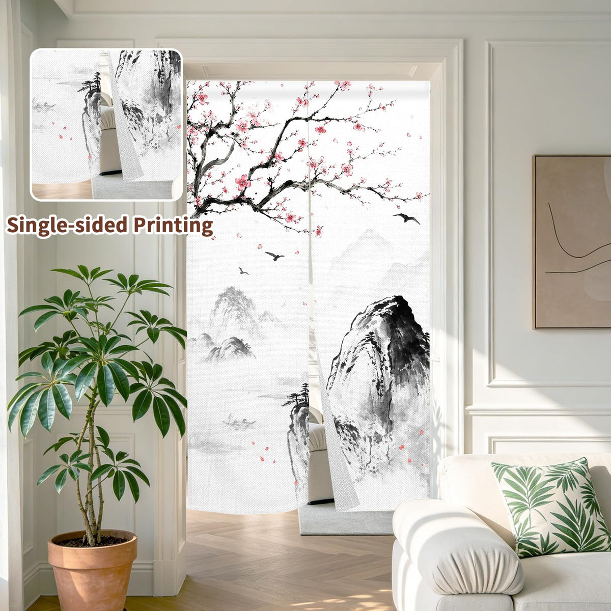 Japanese Noren Doorway Curtain (Black02 / 33.5"W x 59"L (Pack of 1))