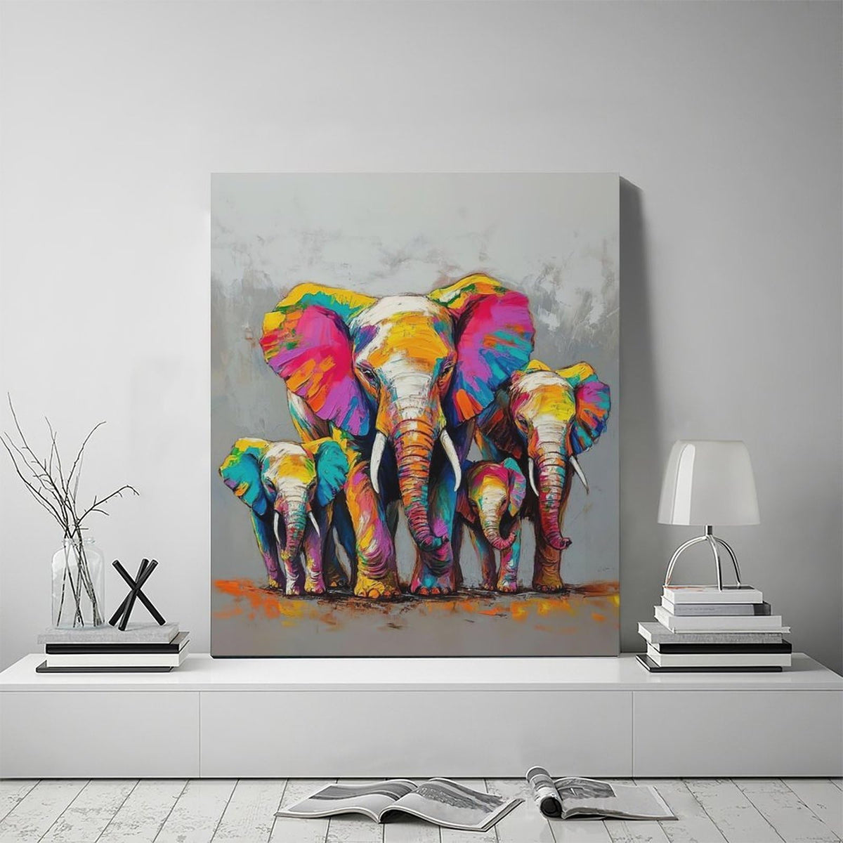 Elephant Wall Art (24"L x 20"W / Elephants)