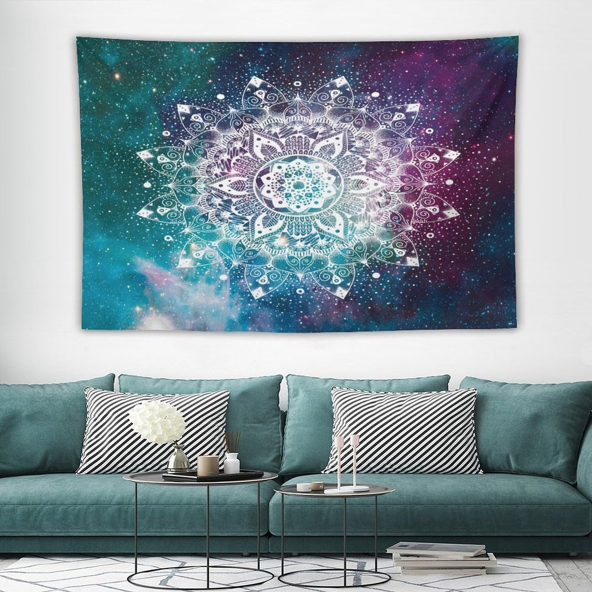 Hippie Mandala Tapestry Wall Hanging Bohemian Galaxy Space Indian Medallion Trippy Aesthetical Tapestries Home Decor for Living Room Bedroom Farmhouse Apartment Dorm 40"x60" (40"L x 60"W / Mandala-42)