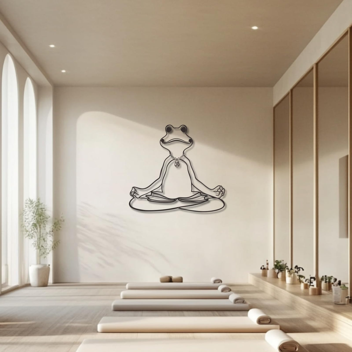 Metal Zen Wall Art (30.3"x28"/77x71cm / BLACK)