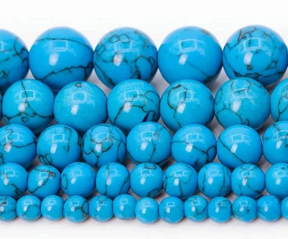 108 Pcs Blue Turquoise Beads for Jewelry Making 8 MM Blue Turquoise Loose Gemstones Stone Beads (Blue Turquoise / 8MM, 108pcs)