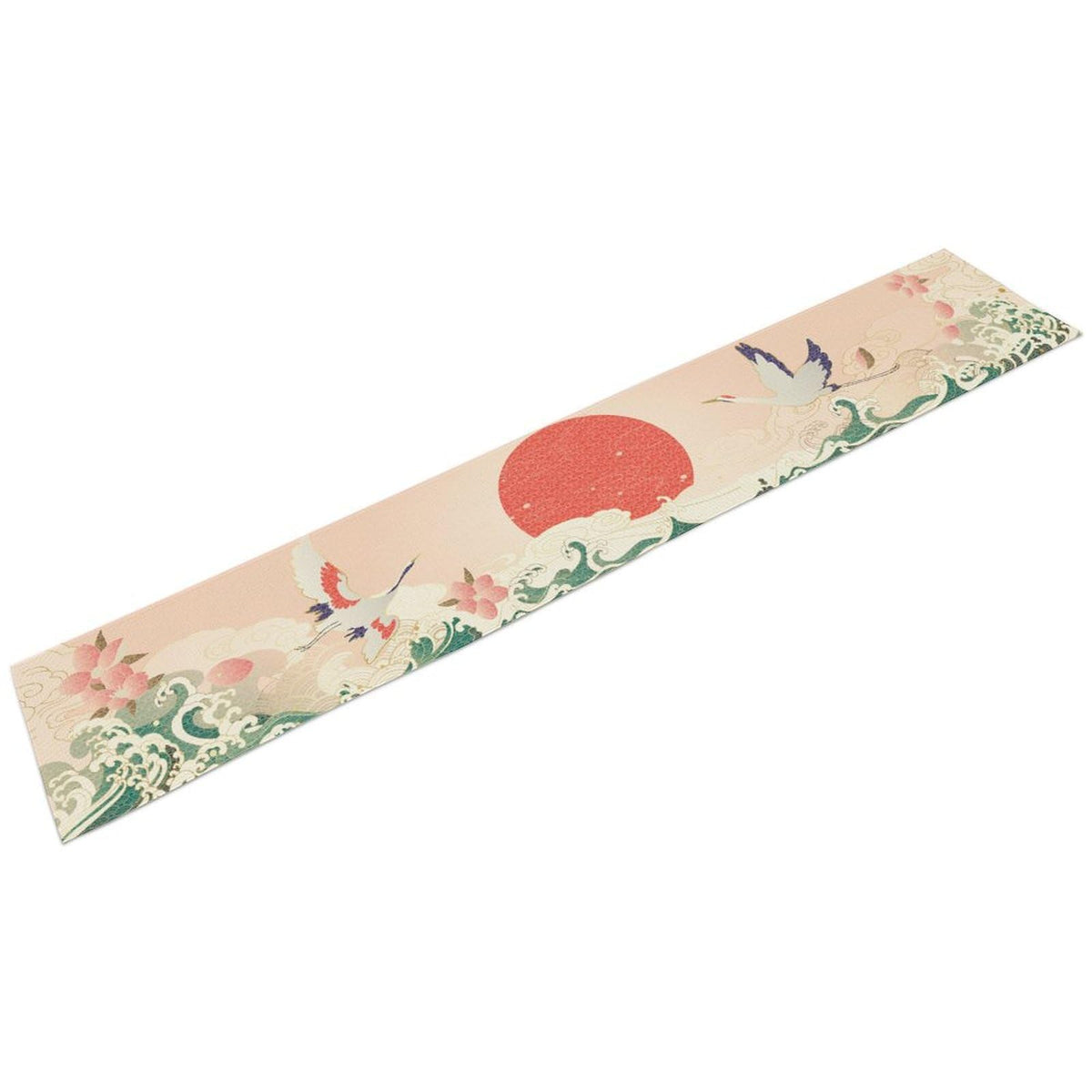 Japanese Gold Crane Table Runner (13x90inch / Pink Japanese)