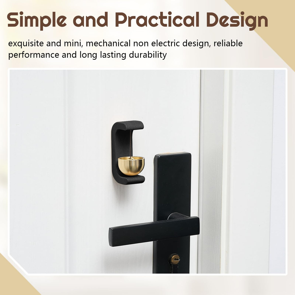 4 Pcs Magnetic Wooden Doorbell Chime (White and Black)