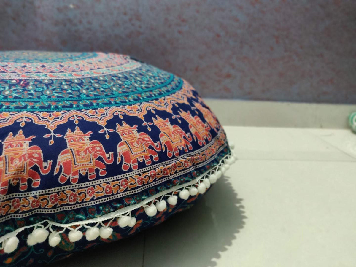 ICC Large Hippie Mandala Floor Pillow Cover (Brown)