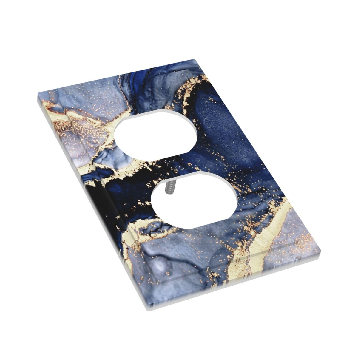 Royal Turquoise Blue Marble Decorative 1 Gang Receptacle Outlet Cover Electrical Duplex Wall Plate Single Duplex Wall Plate Light Switch Cover (Royal Turquoise Blue Marble / 1-Gang Duplex Mid)