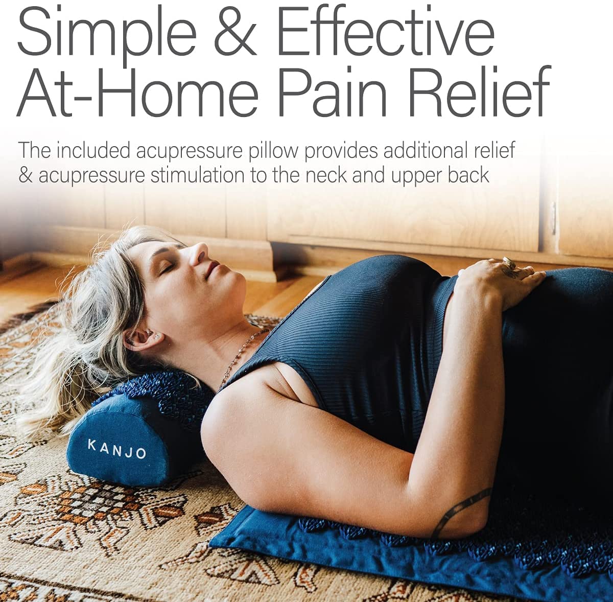 Acupressure Mat and Pillow Set for Back Pain Relief & Neck Pain Relief (Standard Periwinkle)