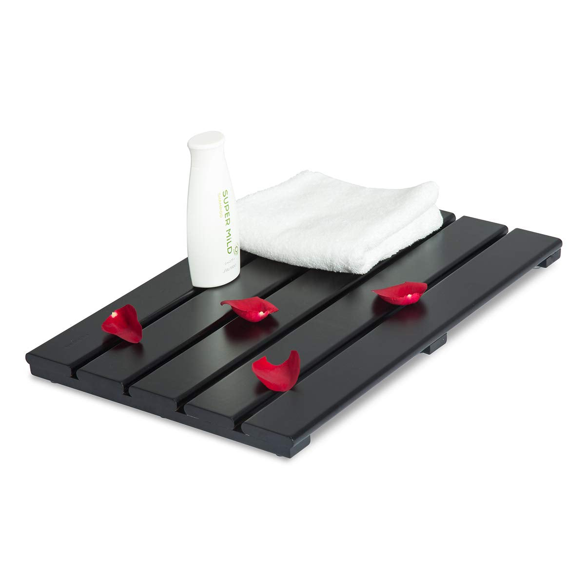 Bamboo Bath Mat (Black / 19.7" x 13" (Rectangular))