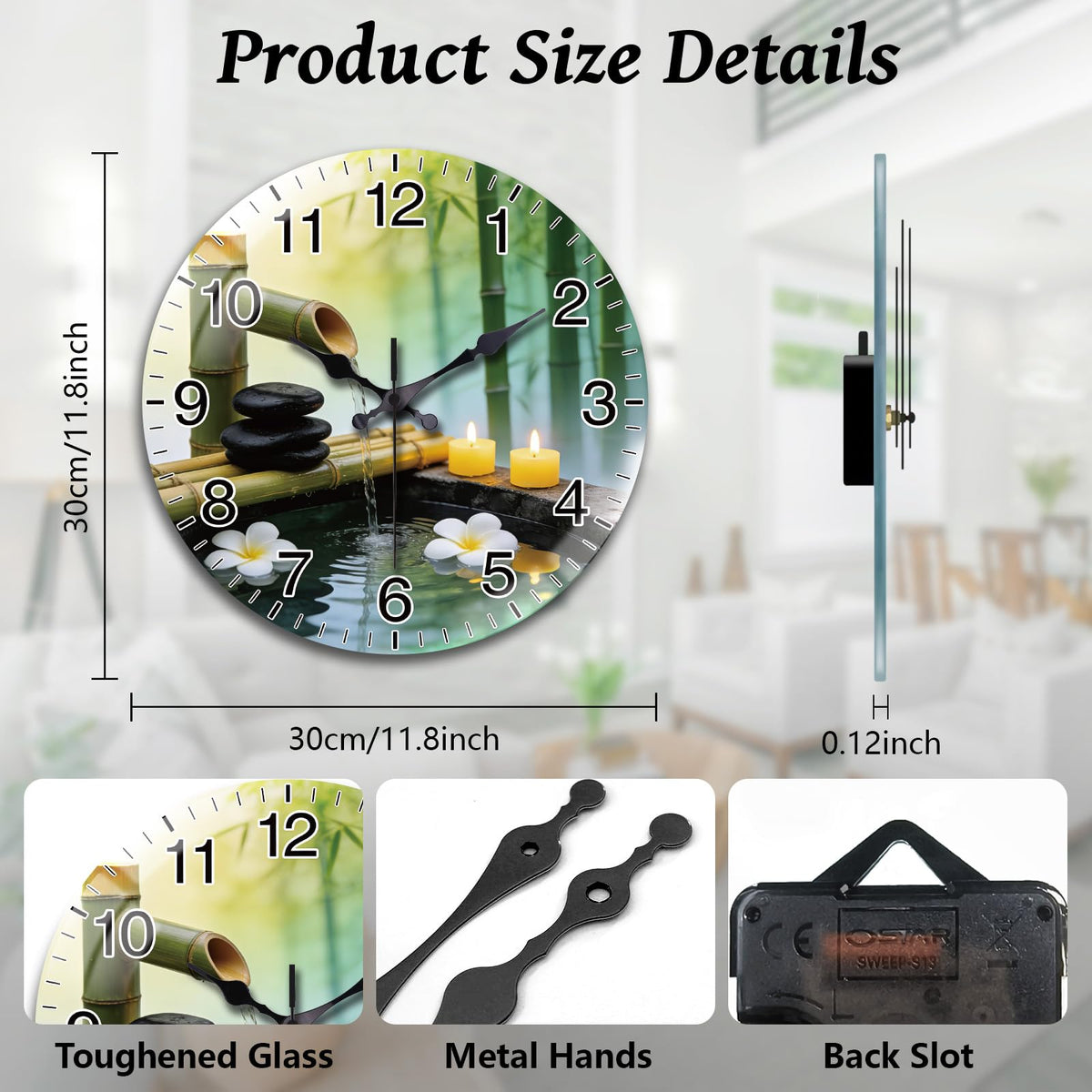 Zen Bamboo Wall Clocks Battery Operated (Zen Bamboo)