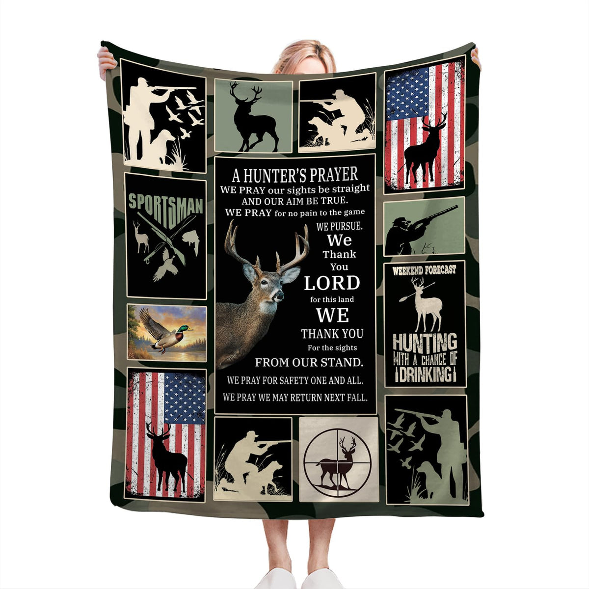 Deer Hunting Throw Blanket (60"x80" / Hunting Deer)
