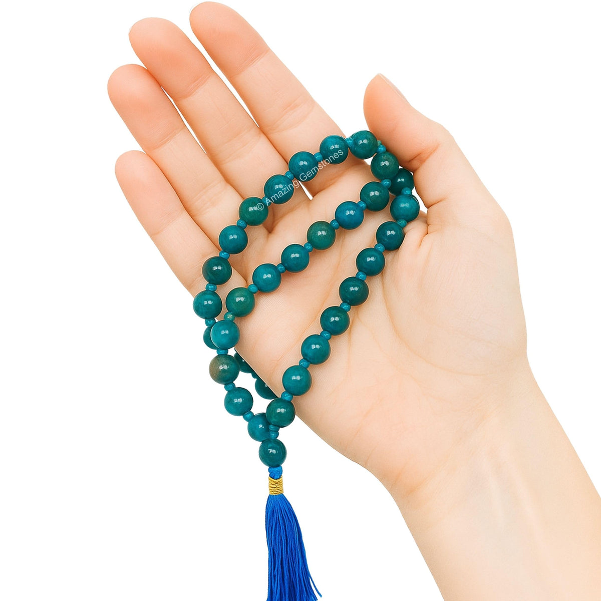 Apatite Mala Beads (Apatite / Knotted)