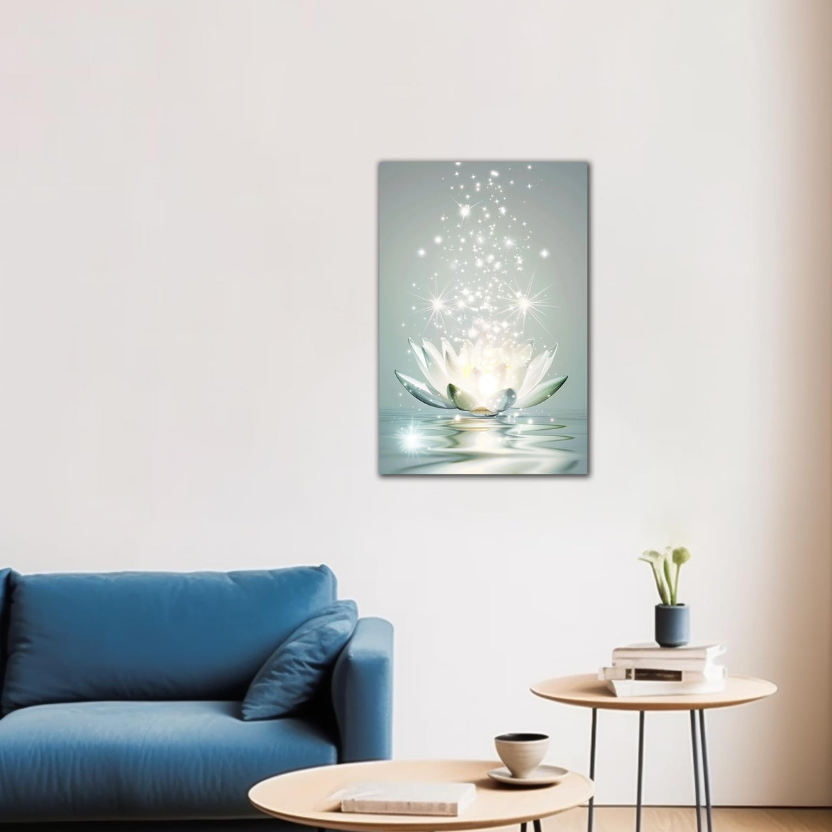 Zen Wall Art White Lotus Flower Canvas Art Print for Spa Bathroom Decor (Zen Stones Canvas Frame-02 / 18"L x 12"W)