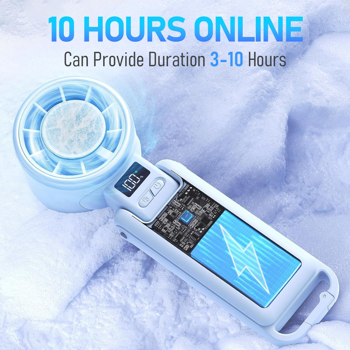 Portable Handheld Cooling Fan (Blue)