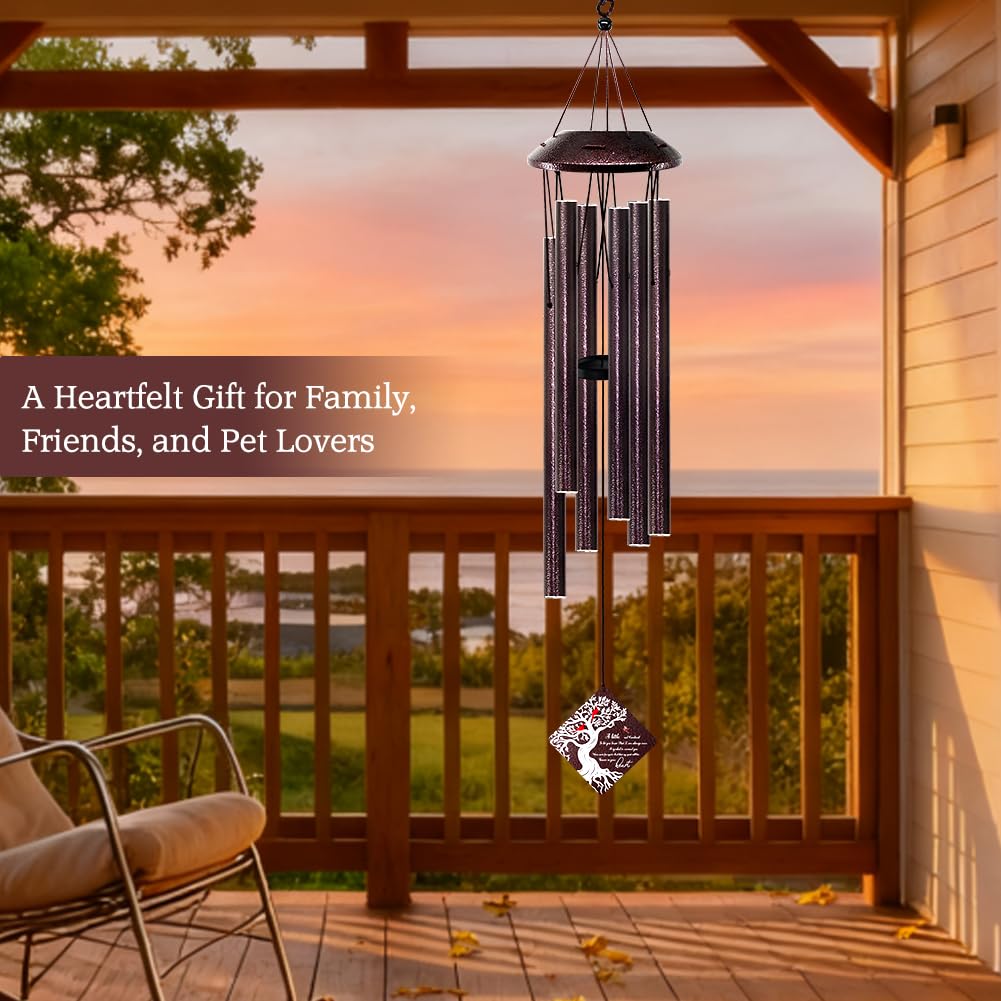 Cardinal Memorial Wind Chimes 32in All Metal Sympathy Gift Outdoor Garden (Cardinal Bird in My Heart)