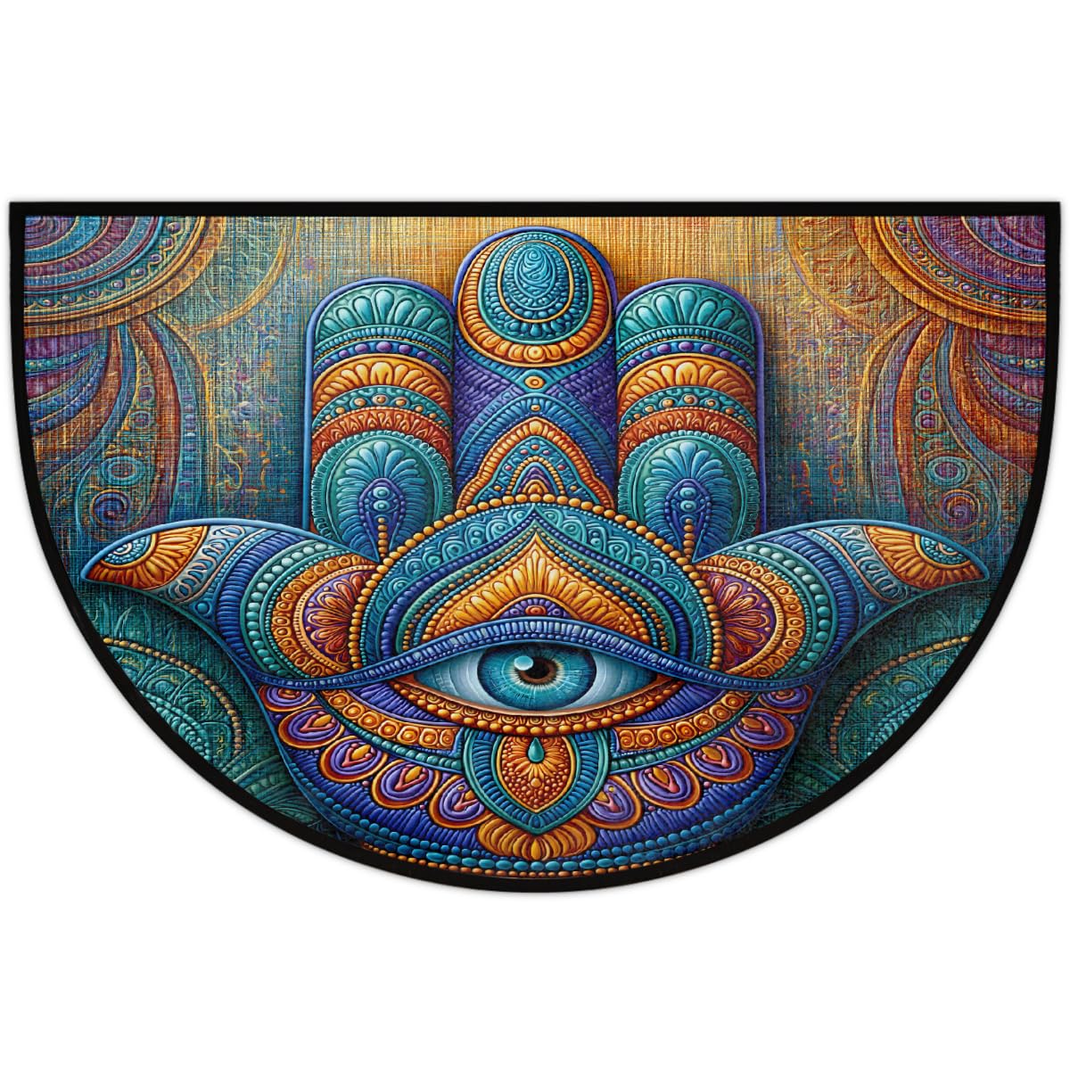 Mandala Half Round Door Mat Semi Moon Rug Fireplace Carpet Area Rugs (Color:47)
