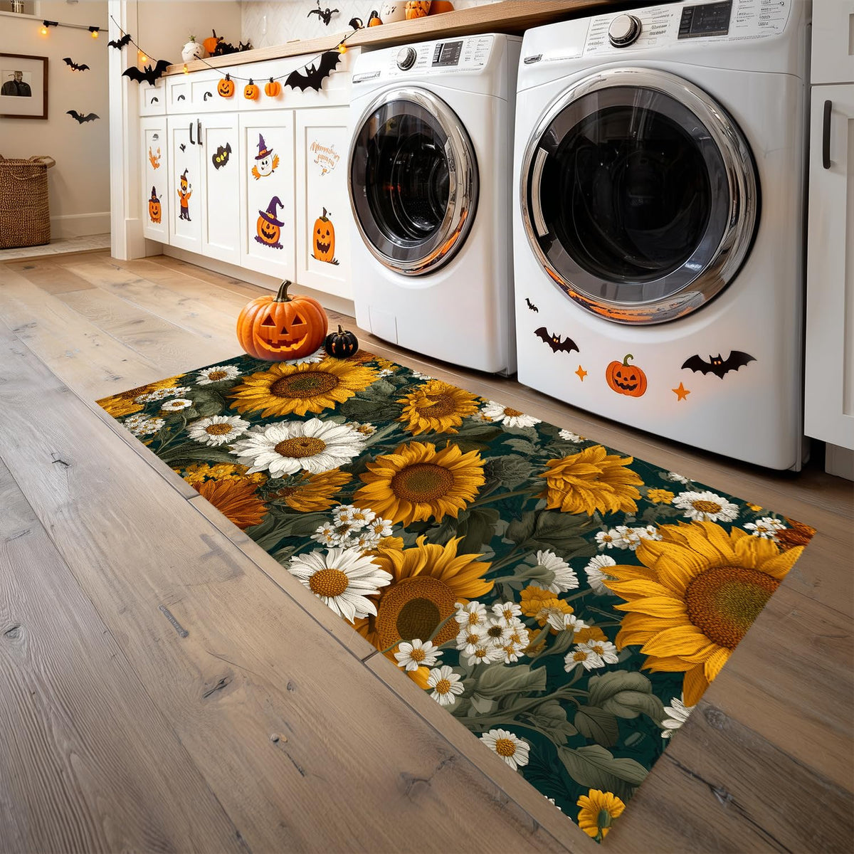 Sunflower Daisy Laundry Room Rug 20x47 Inch (#93)