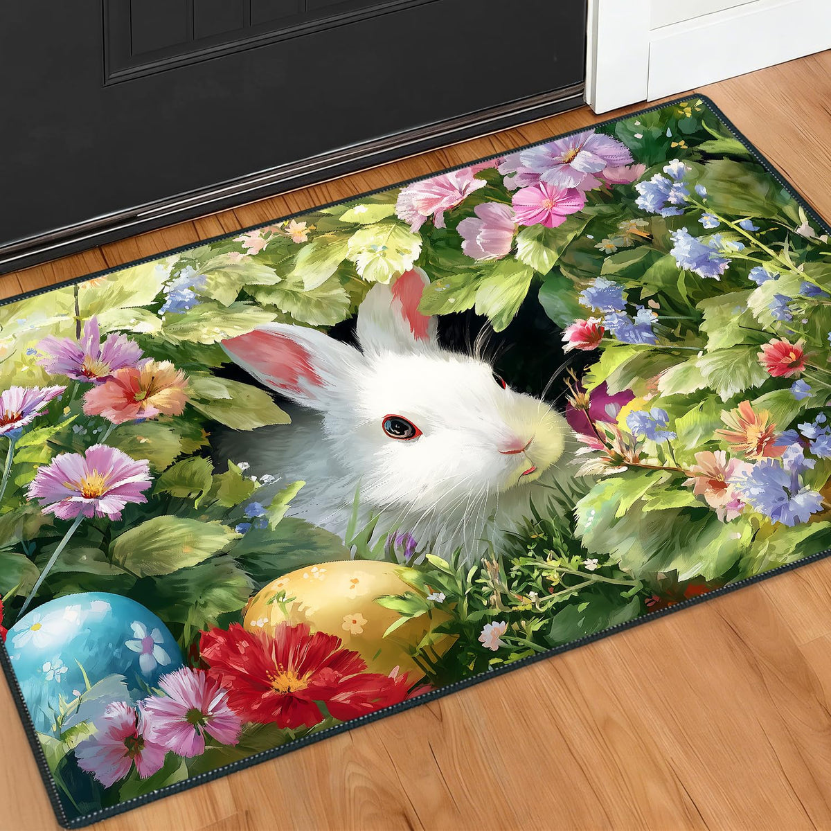 2x3FT Area Rug Bunny Garden Scene Indoor Entryway Rug (#12 / 2' x 3' (Rectangular))