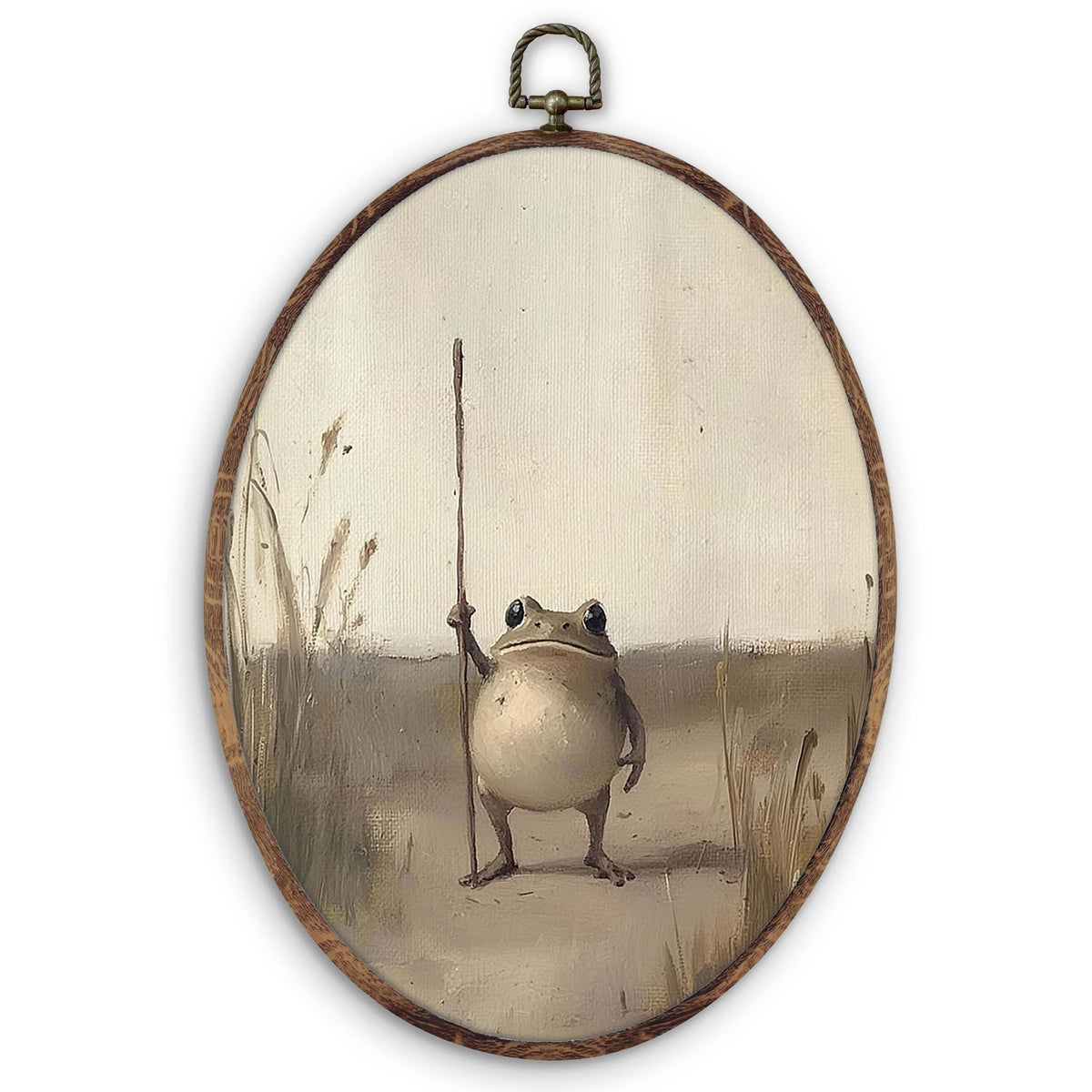 Vintage Moody Frog Oval Wall Art Decor (frog-4)