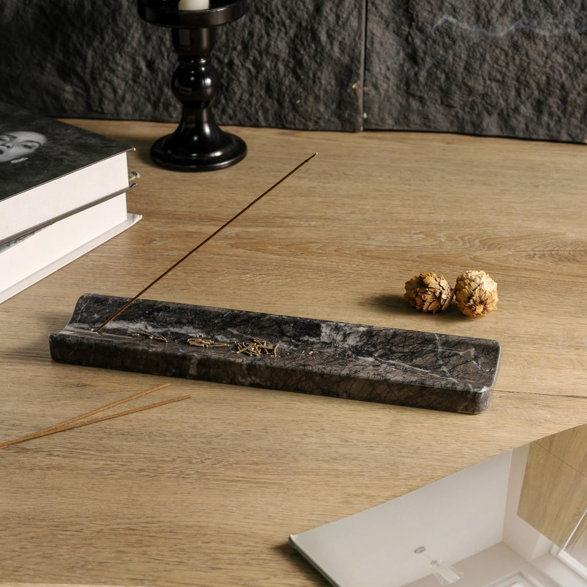 Marble Incense Holder (Black)