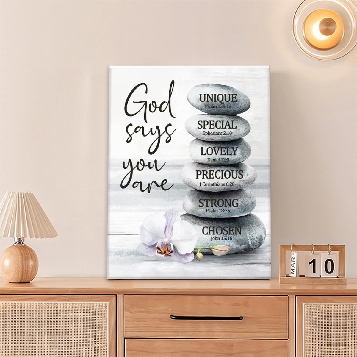 Zen Stones Wall Art God Says You Are Spiritual Meditation Calm Wall Decor Pictures Painting Canvas Prints Framed Home Artwork for Spa Yoga Room Bathroom Bedroom Office 16"x24" (Stones God Says You Are / 24"L x 16"W)