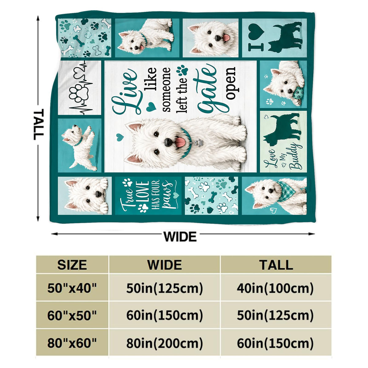 Westie Blanket (60"x80" / Westie)