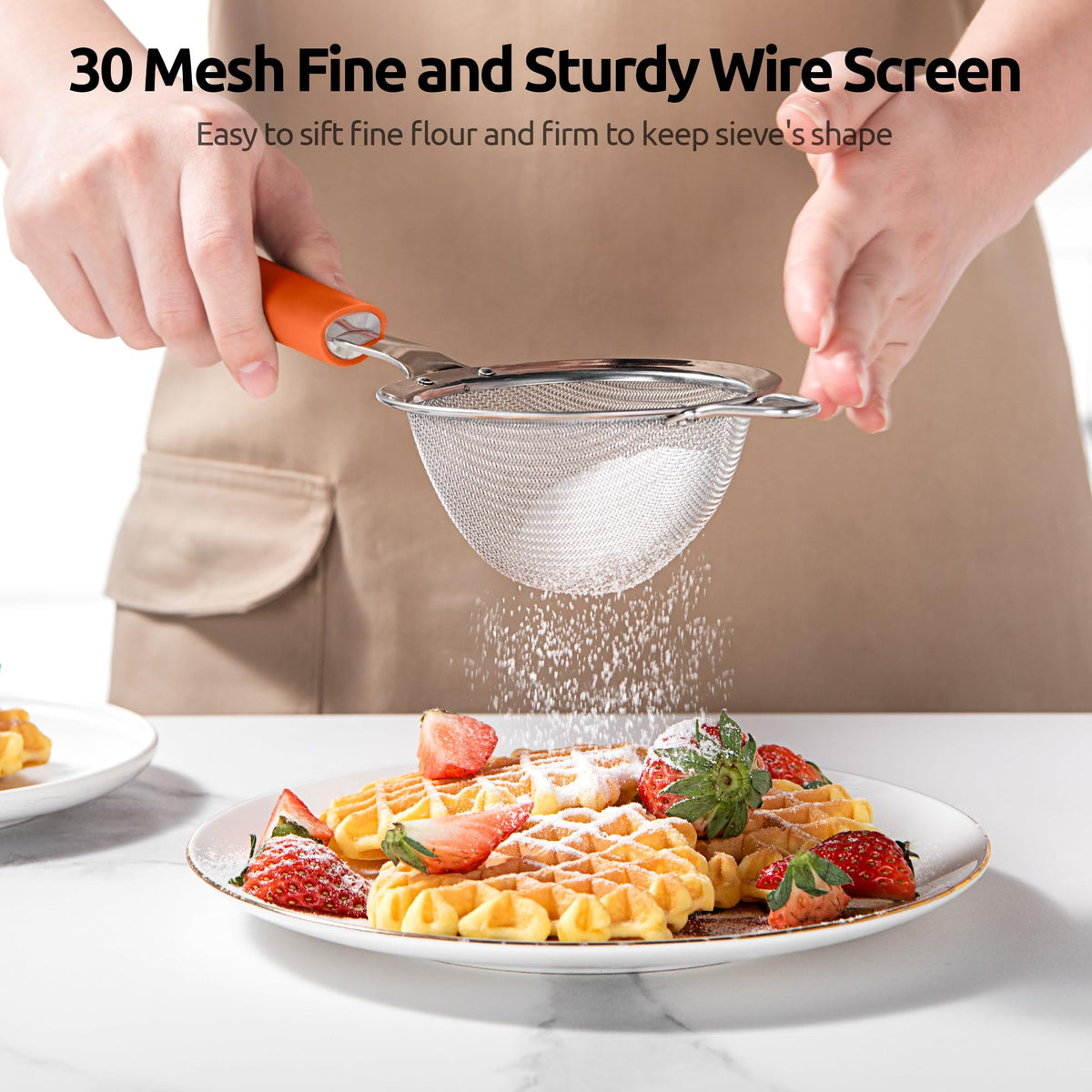 Fine Mesh Strainer (S-3.35in / (6) Orange)