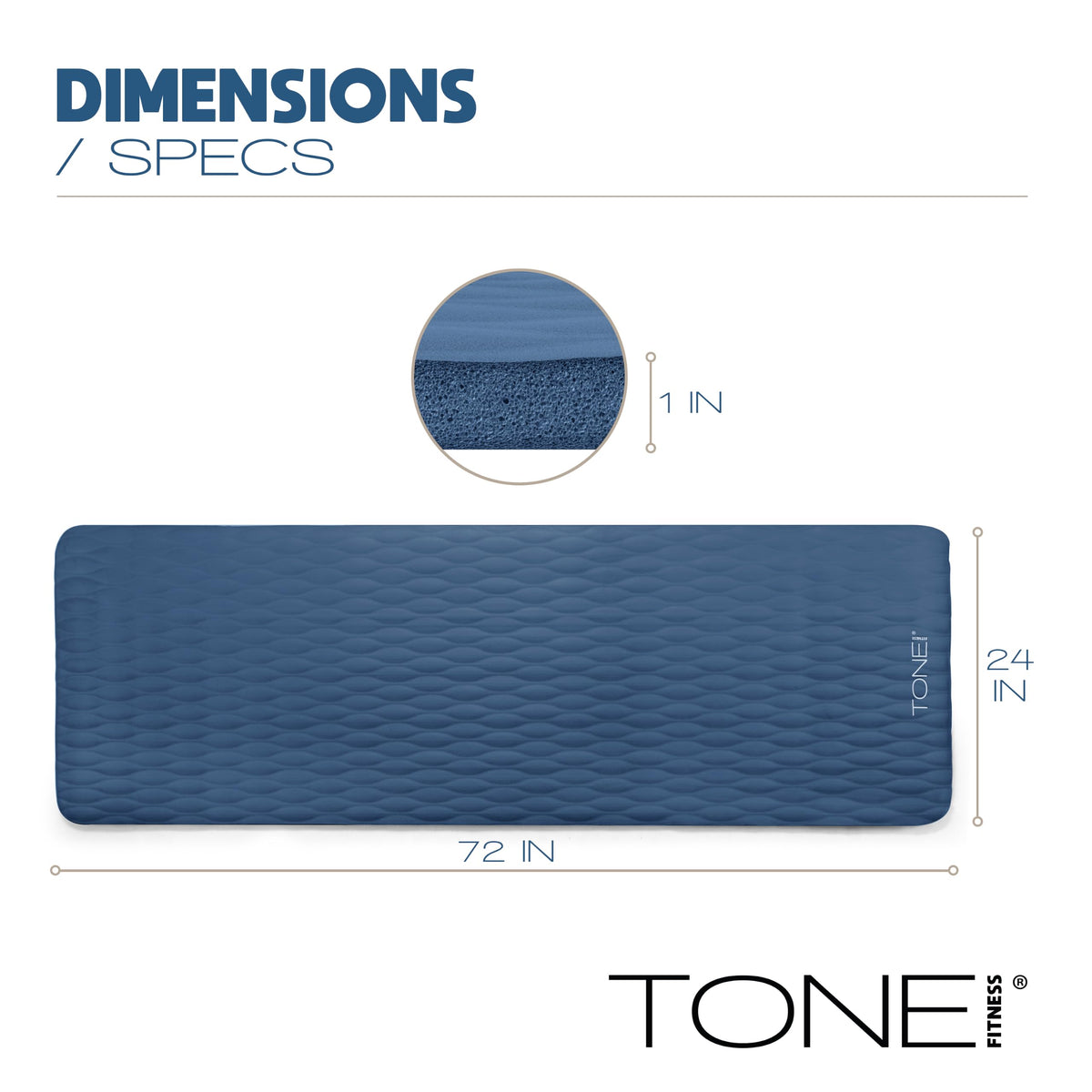 1" Extra Thick Yoga Mat (Mesh / Blue)
