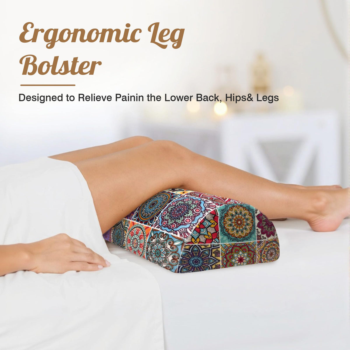 Knee Pillow for Back Sleeping (Beige)