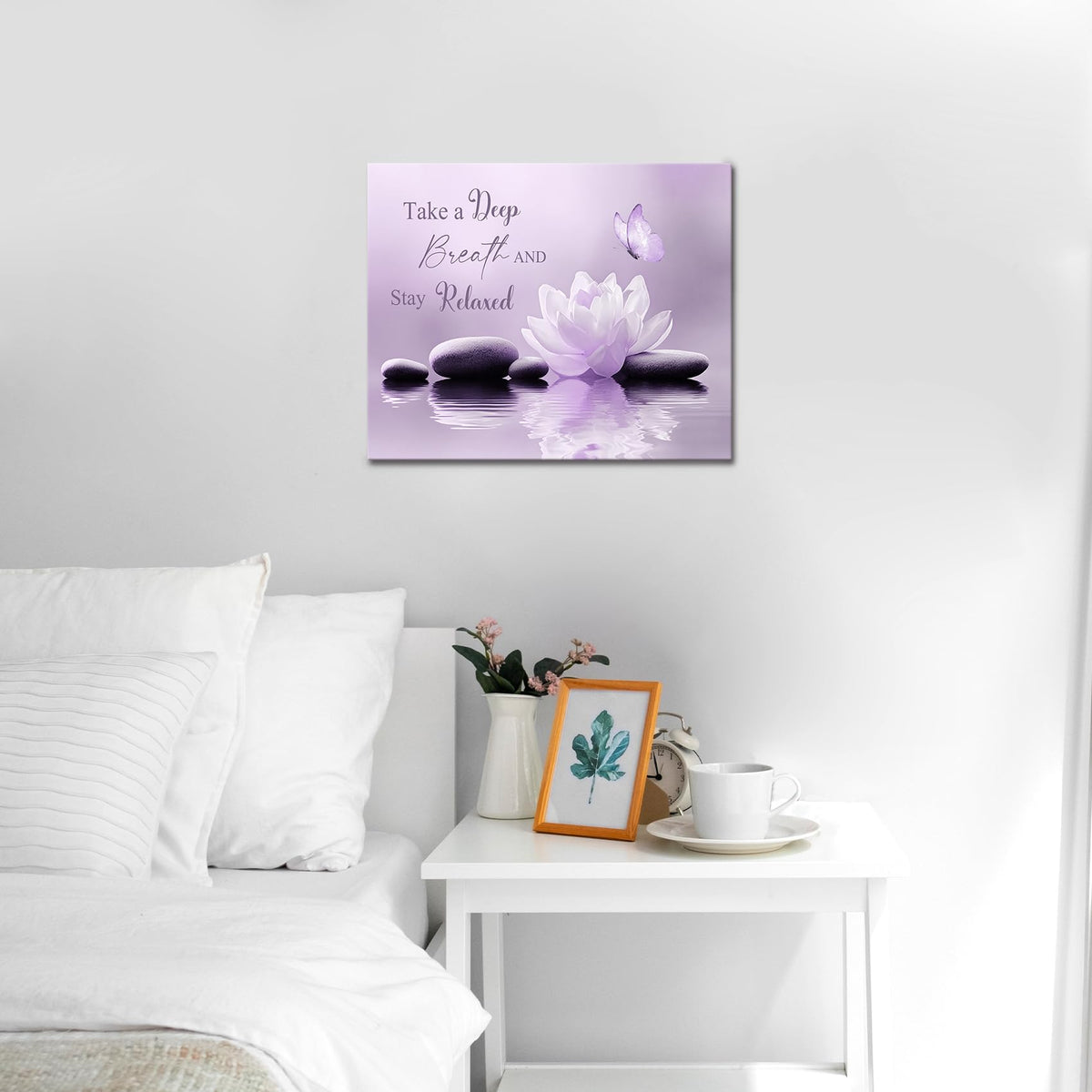 Zen Purple Floral Wall Art for Living Room (8"L x 10"W / Purple)