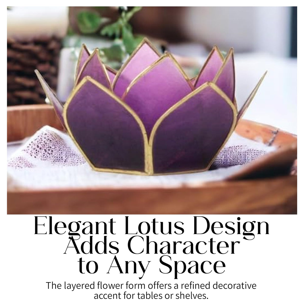 Mini Gemstone Lotus Tealight Holder (Tanzanite / Mini)
