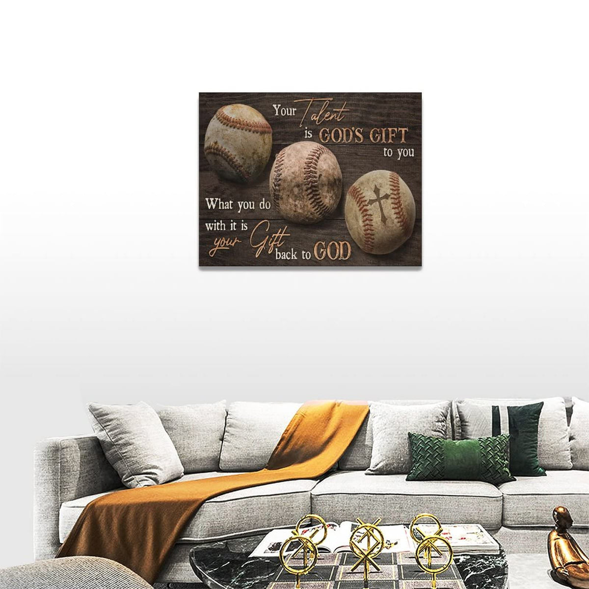 Baseball Wall Art Rustic Motivational Baseball Sports Pictures Wall Decor Baseball Poster Inspirational Quotes Canvas Painting Prints Modern Artwork Home Decor for Bedroom Office Gym 16"x12" (Baseball / 16"L x 12"W)