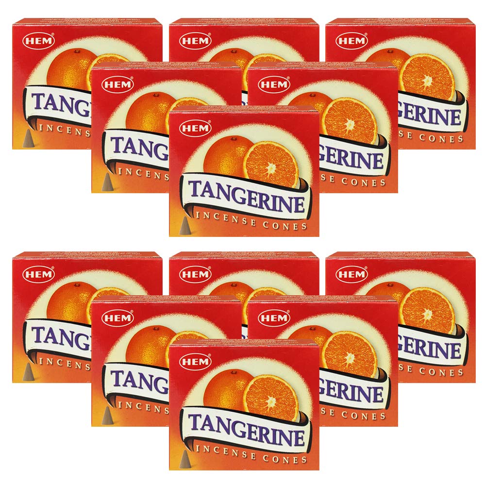Tangerine Incense Cones and Cone Incense Burner Bundle Insence Insense Hem Incense (Tangerine)