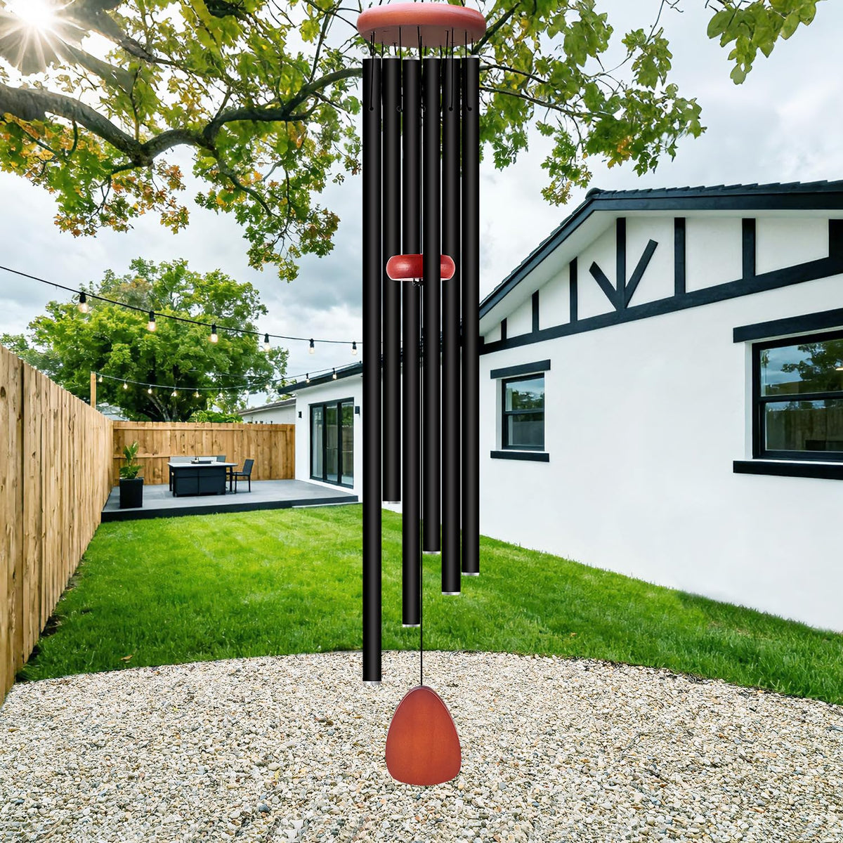 Aluminium Wind Chimes Outside (Black wind chime -46“)