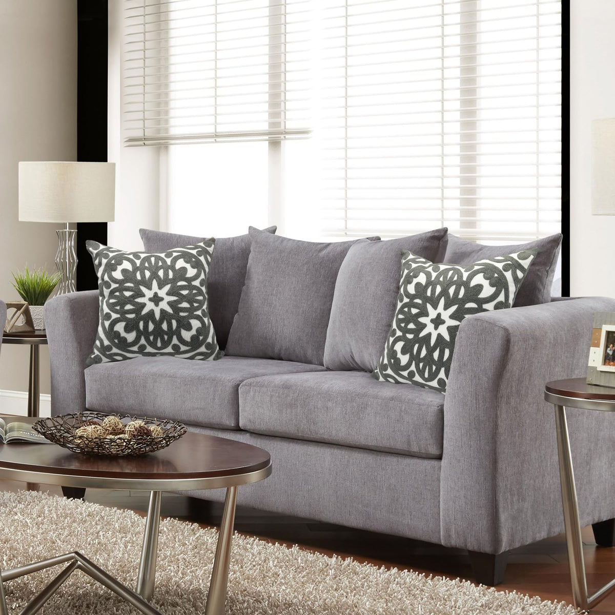 Embroidered Decorative Throw Pillow Cover 18"x 18" Set of 2 (Grey / 18" x 18" (Pack of 2))
