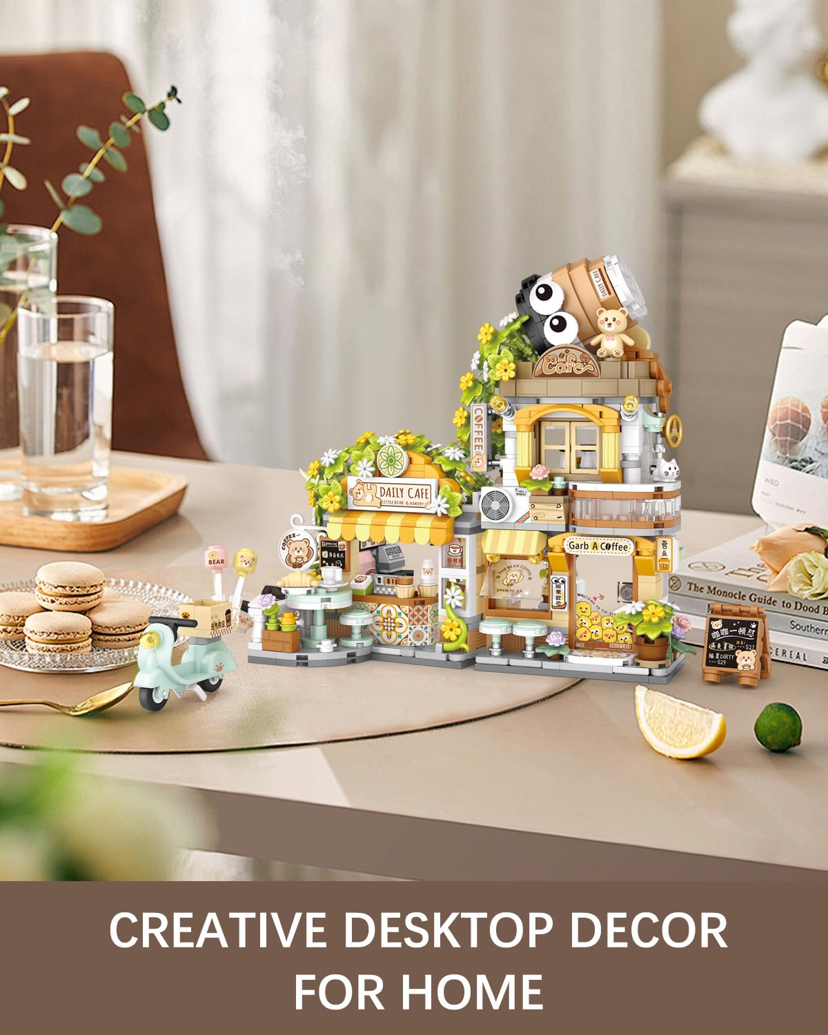 City Street View Bear Coffee Shop Mini Building Blocks Set 1077 pcs (1382)