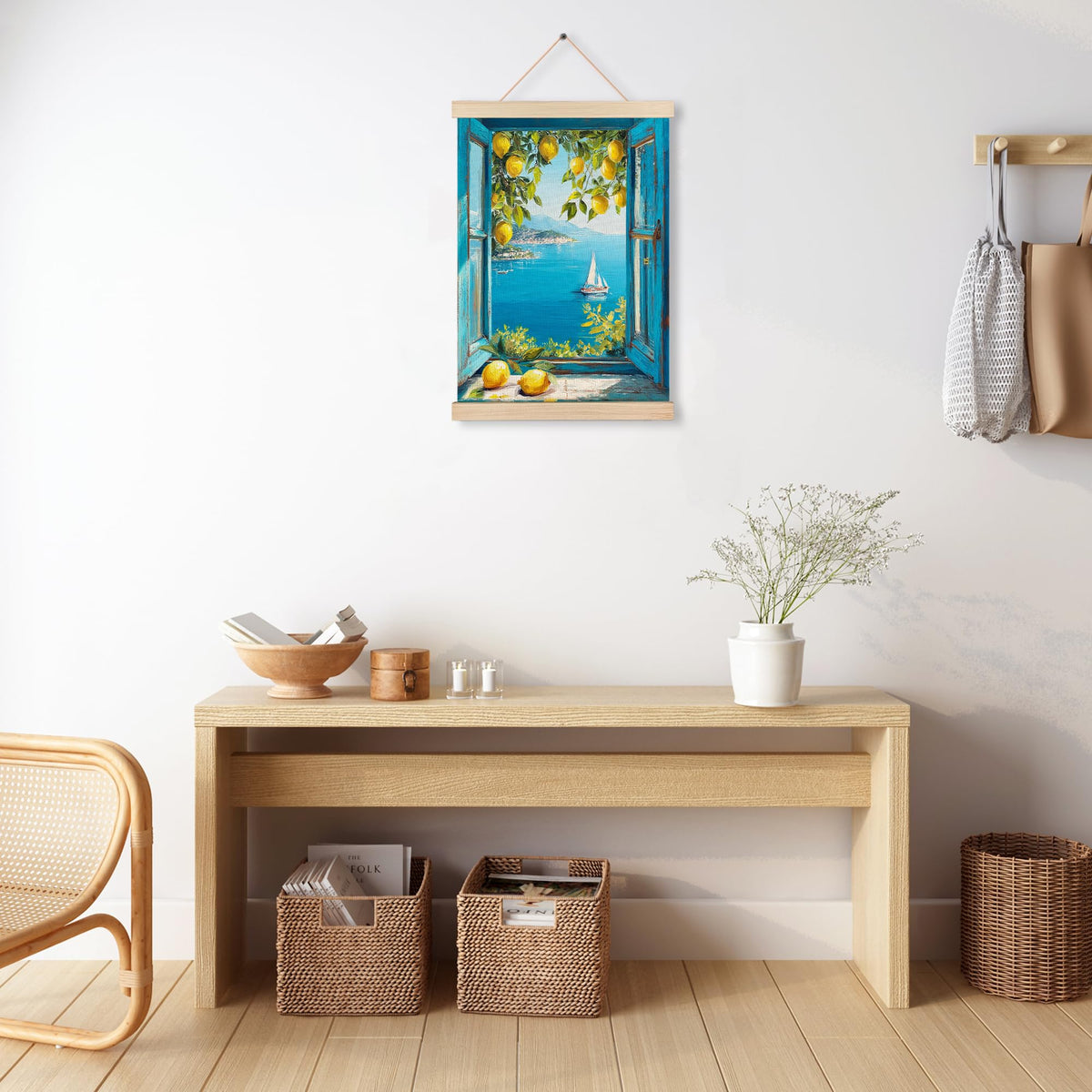 Amalfi Coast Mediterranean Window View Wall Art Decor (Coast Mediterranean Window View Wall Art)