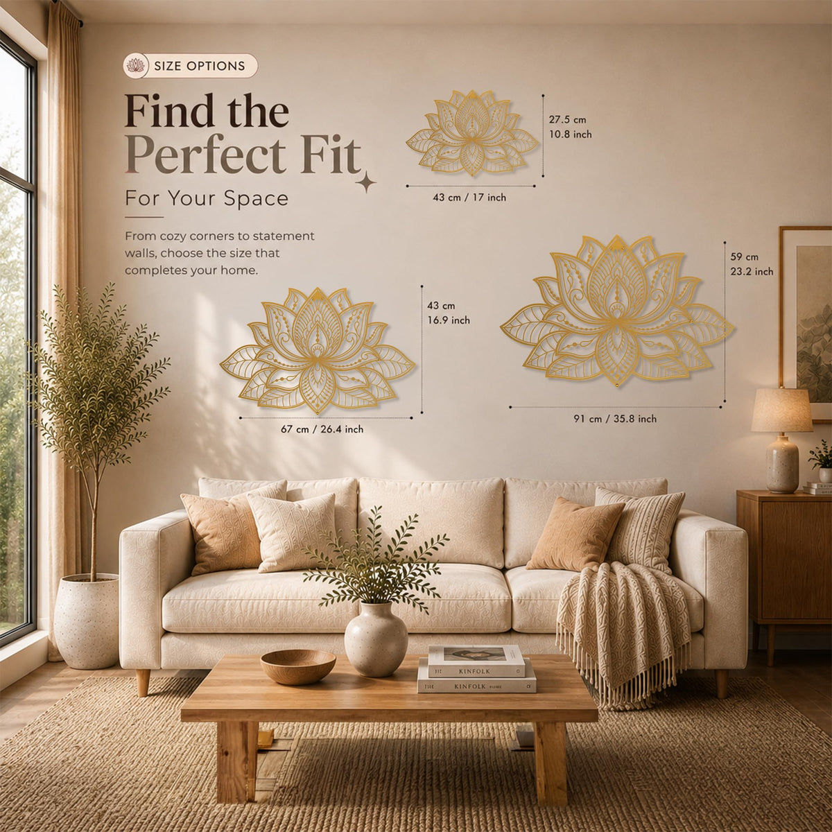 Mandala Metal Wall Decor (17" x 11" / Gold)