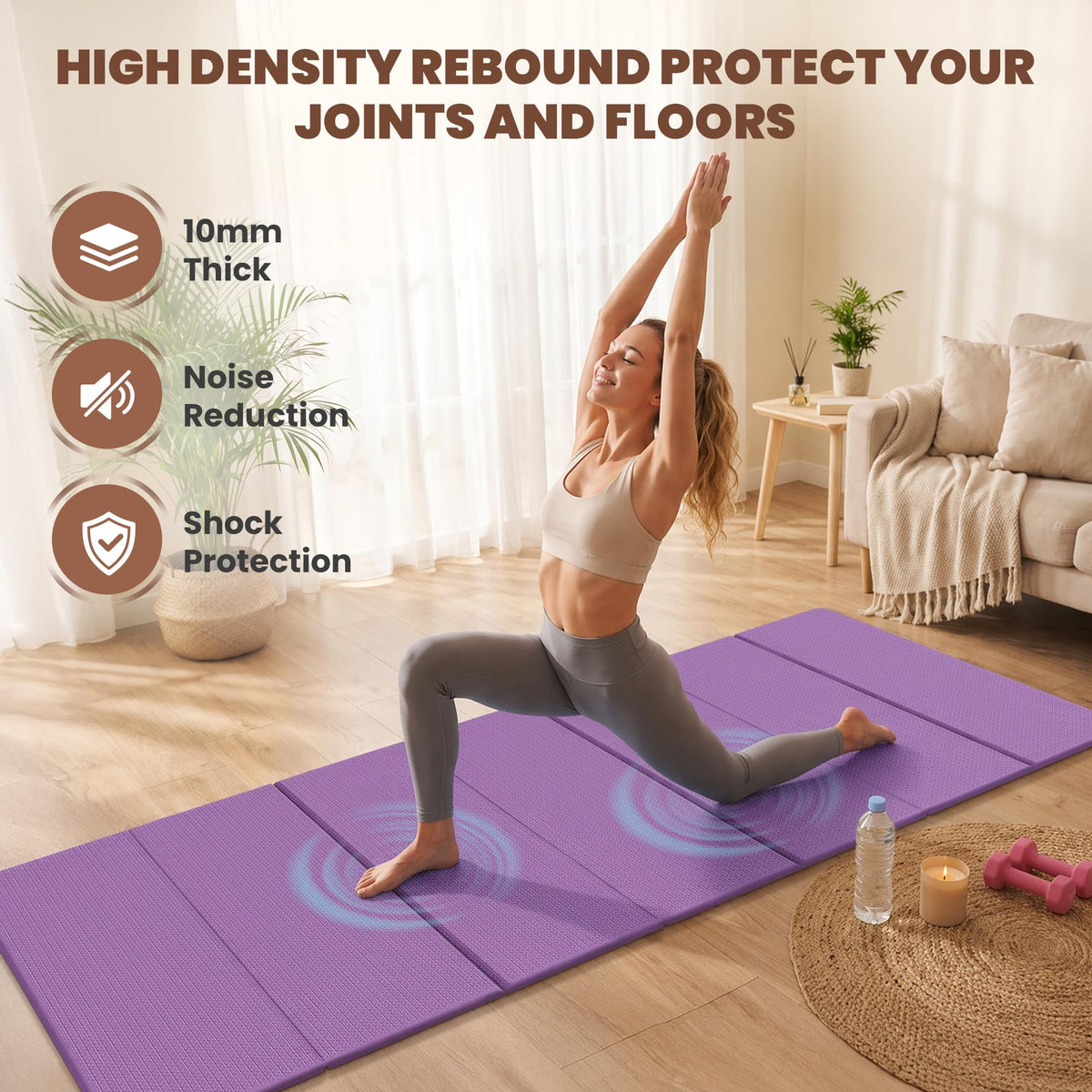 Foldable Yoga Mat (Purple)
