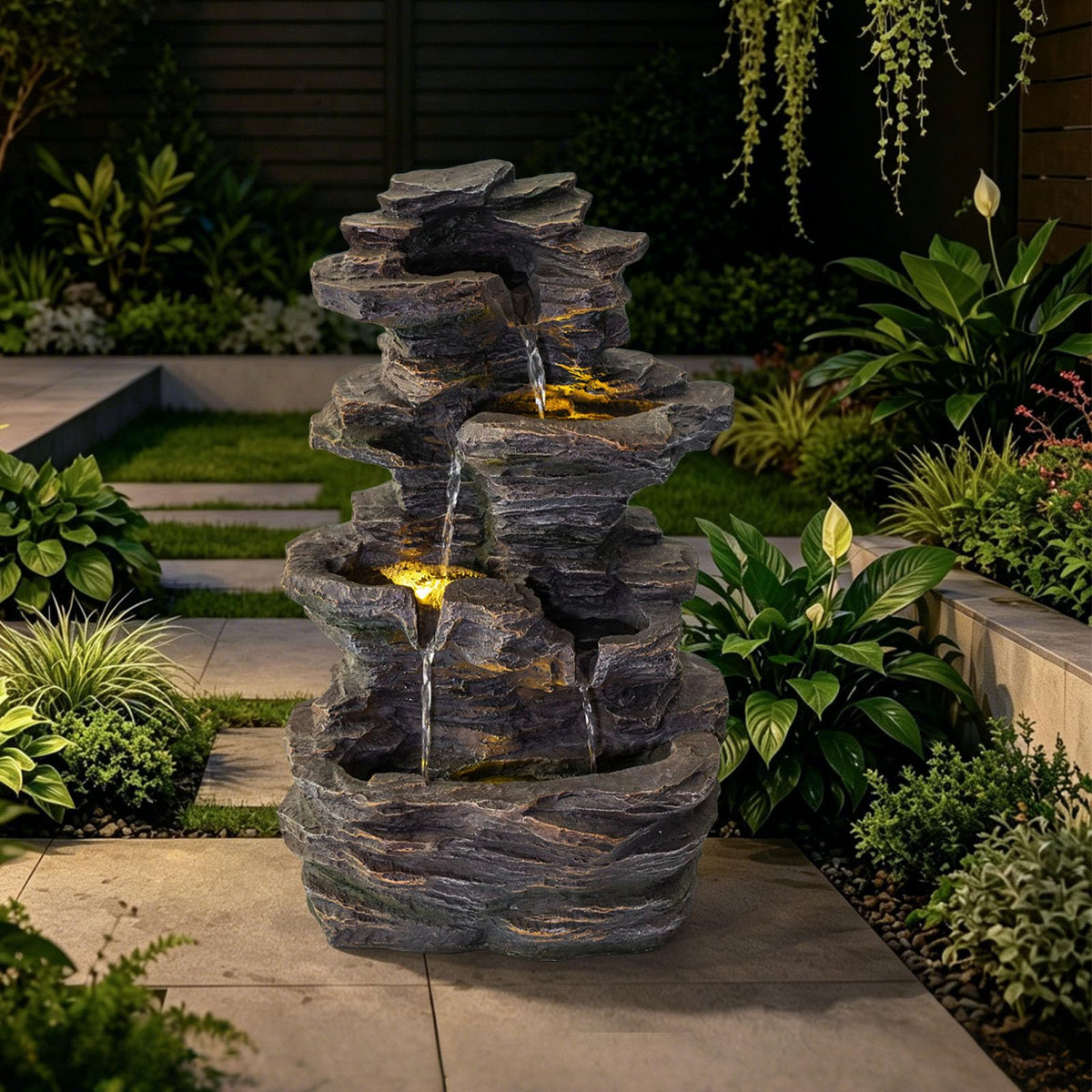 18.7" Outdoor Water Fountain (18.7" Rock Stack)