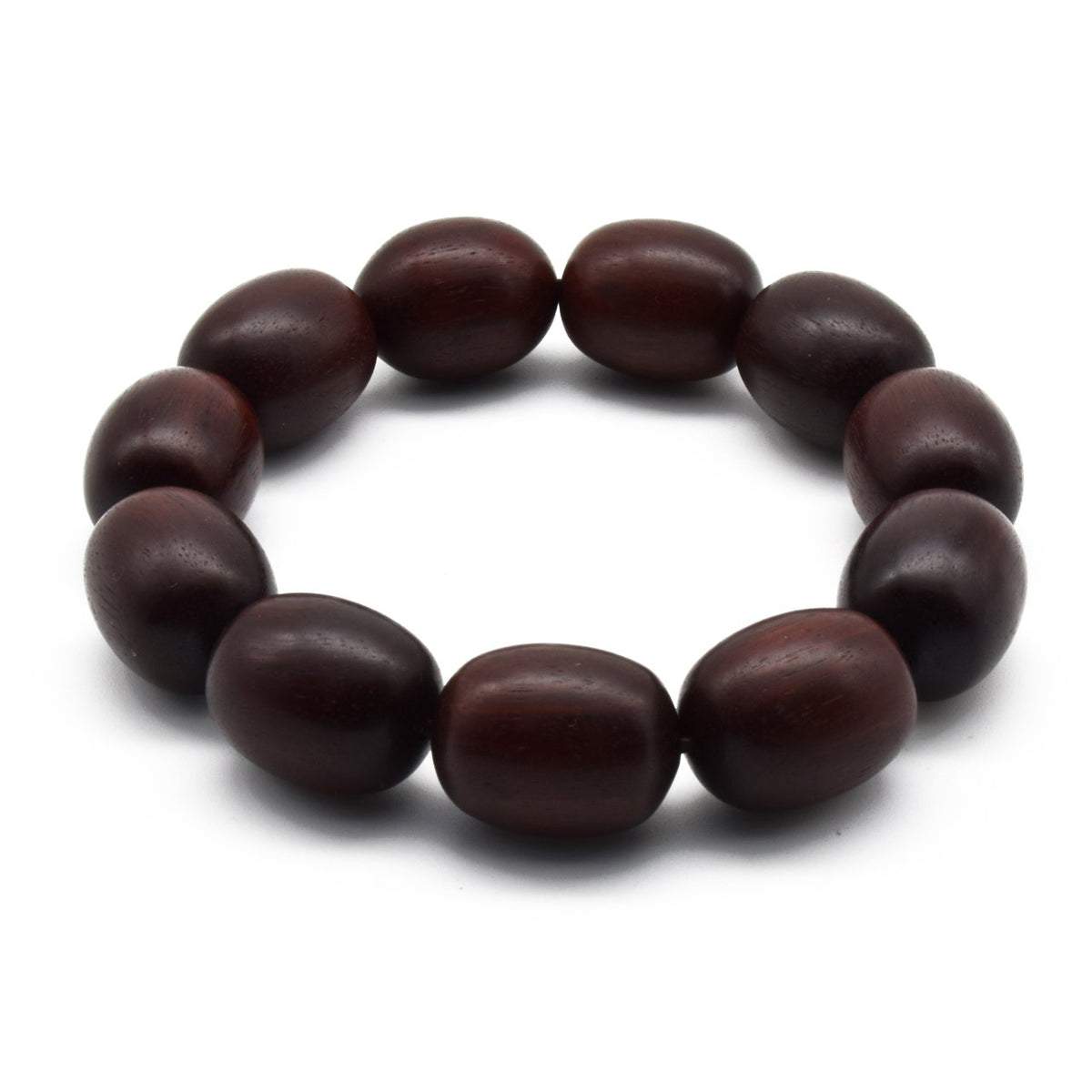 Unisex Natural African Blood Red Sandalwood Prayer Beads Tibetan Buddhism Mala Bracelet Necklace (15mm x 20mm olives x 11 Beads)