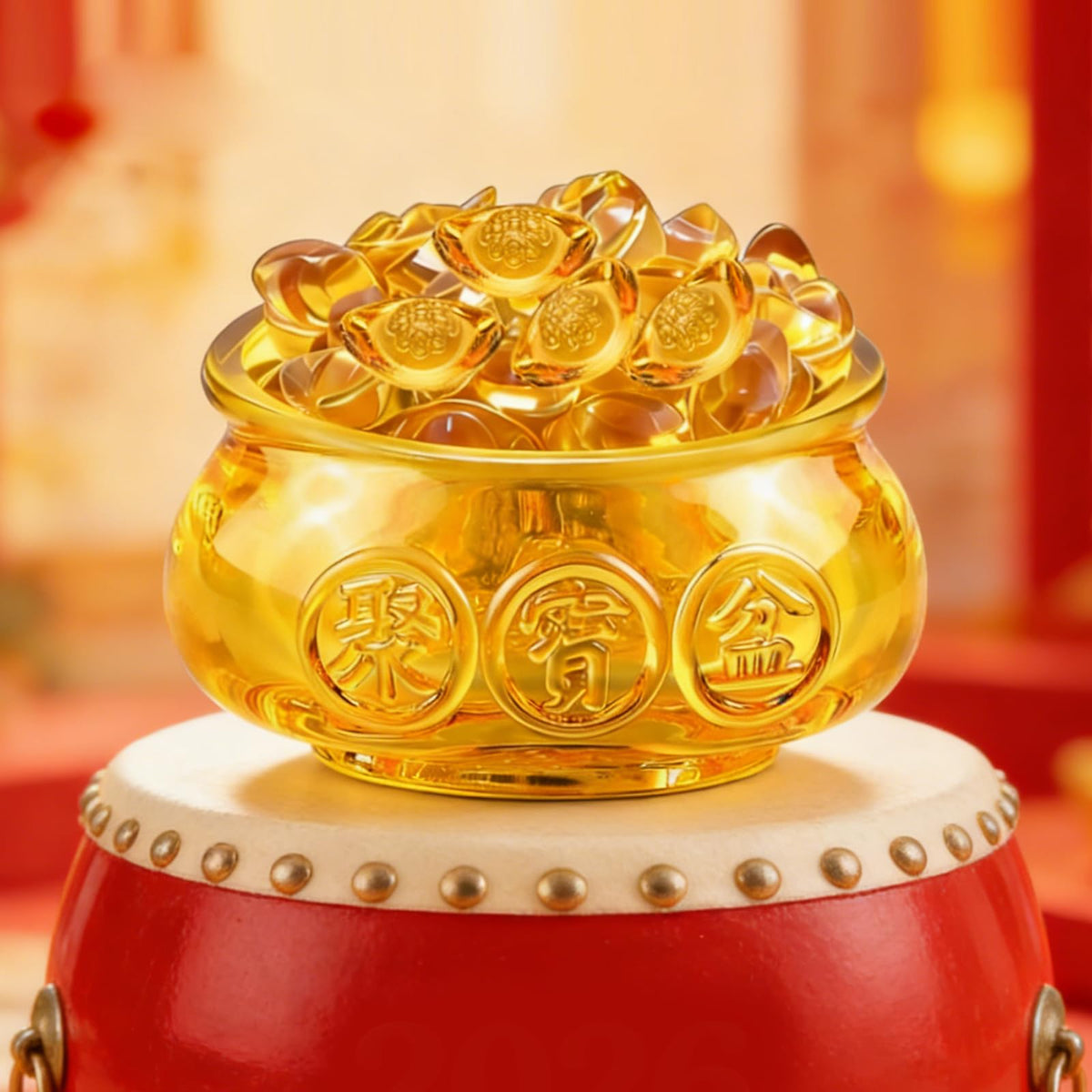 4.75" Large Feng Shui Treasure Basin with 186 Crystal Ingots (4.75inches)