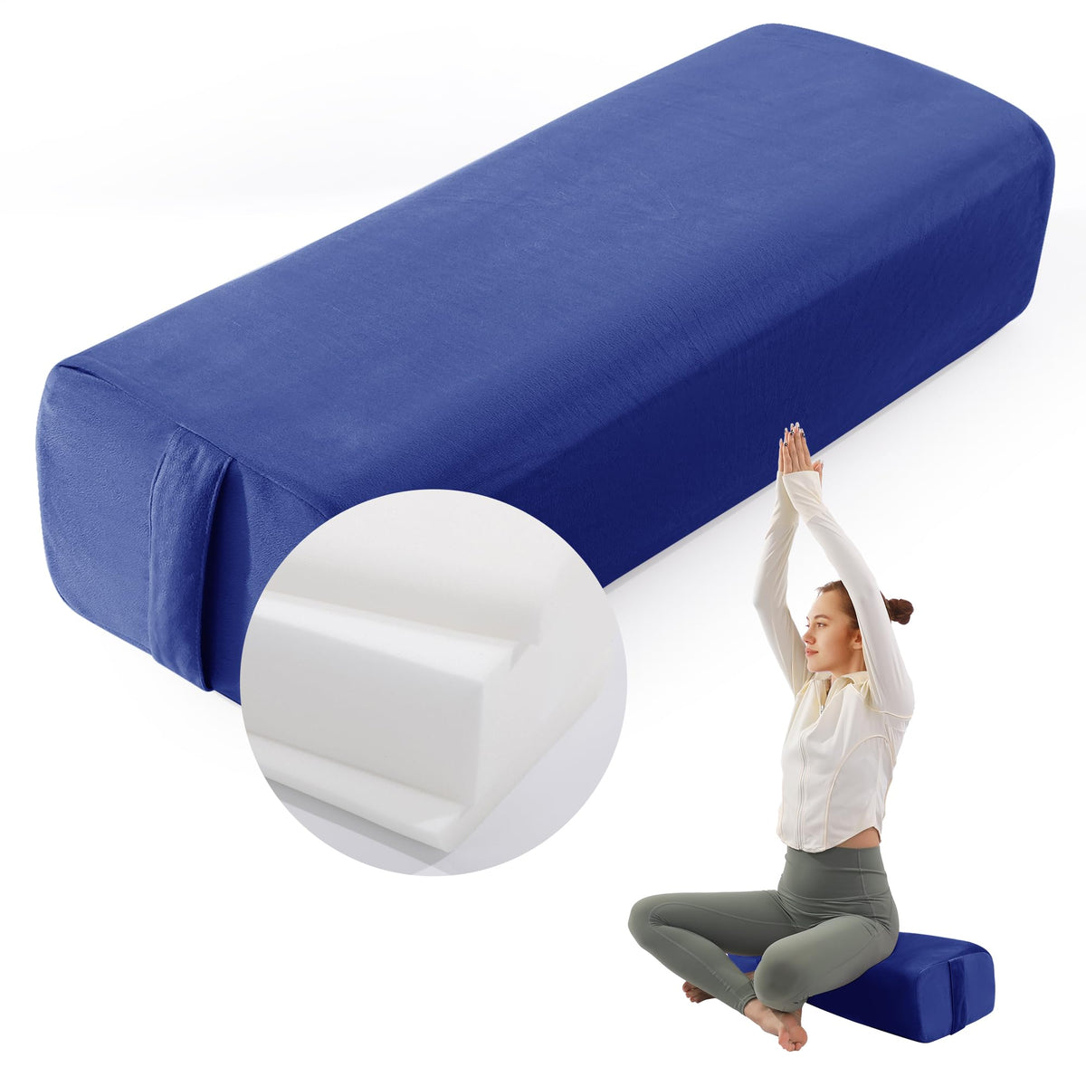 Yoga Bolster Pillow (Blue)
