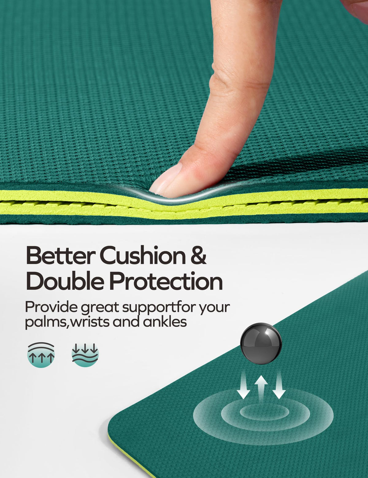 Eco Friendly Yoga Mat Thick TPE Yoga Mat Non Slip Yoga Mats Anti (Green Yoga Mat)