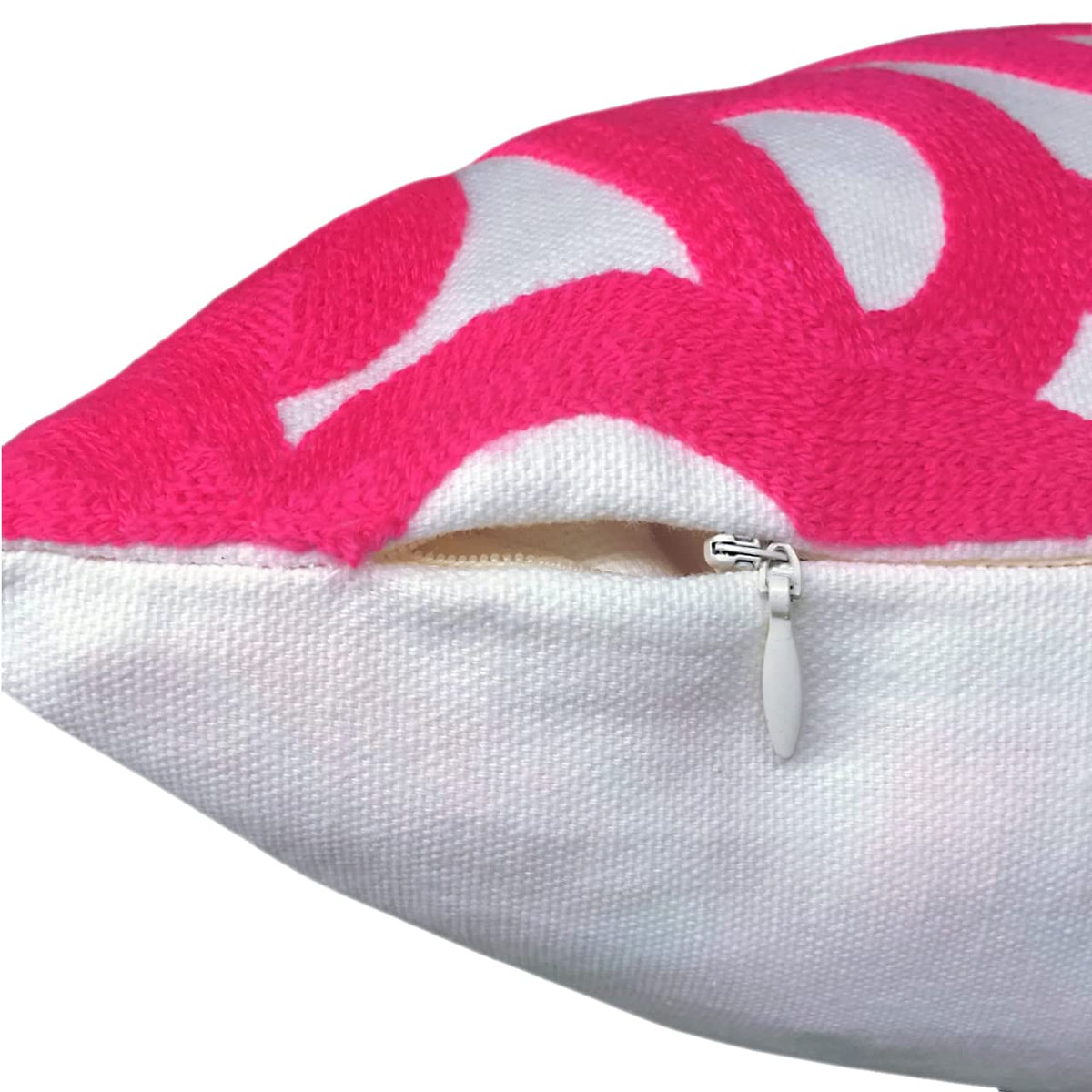 Embroidered Decorative Throw Pillow Cover 20"x 20" (Vivid Hot Pink / 20" x 20" (Pack of 1))