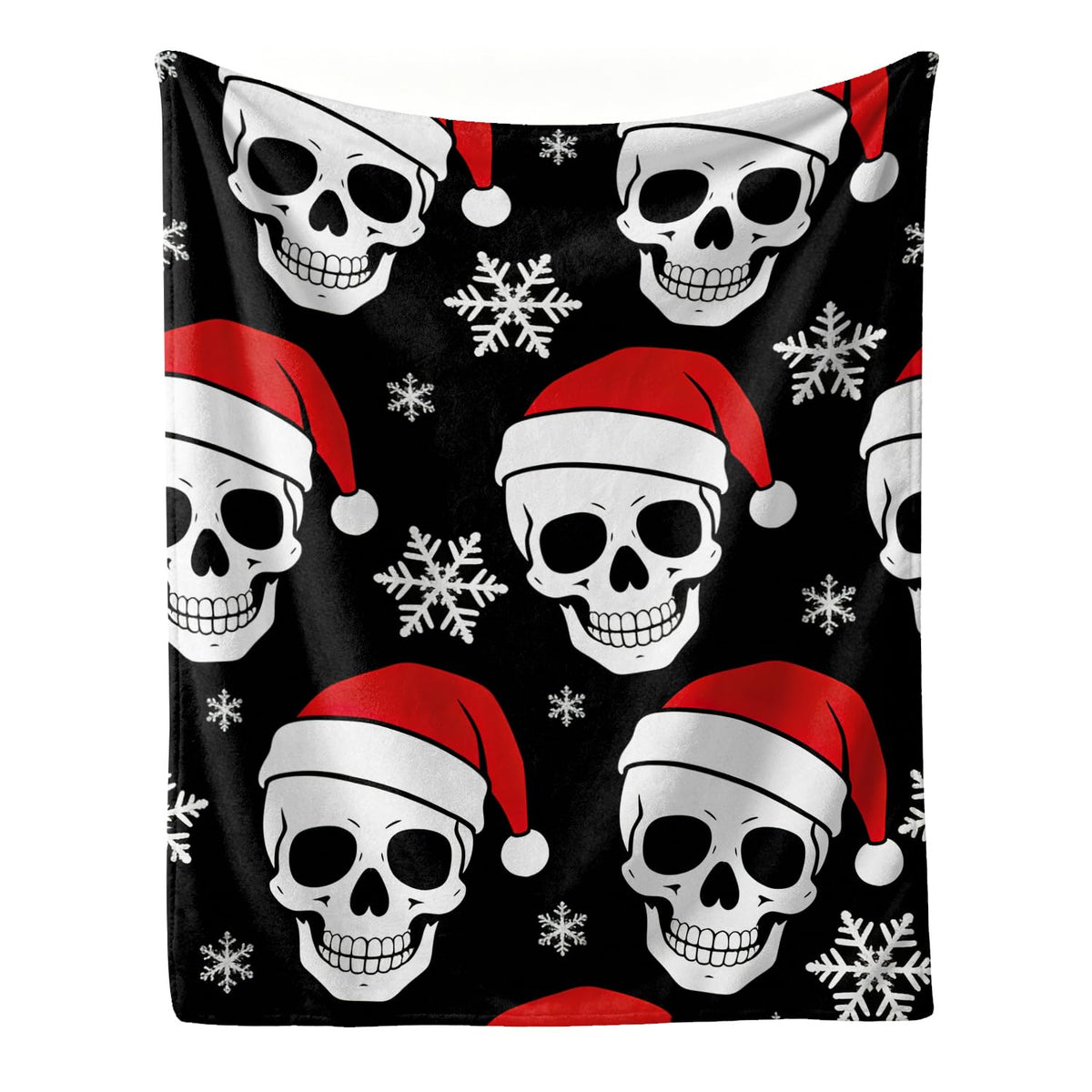 Christmas Skull Fleece Blanket Gothic Spooky Gift Room Decor 30"x40" (Christmas Skull / 30"X40")