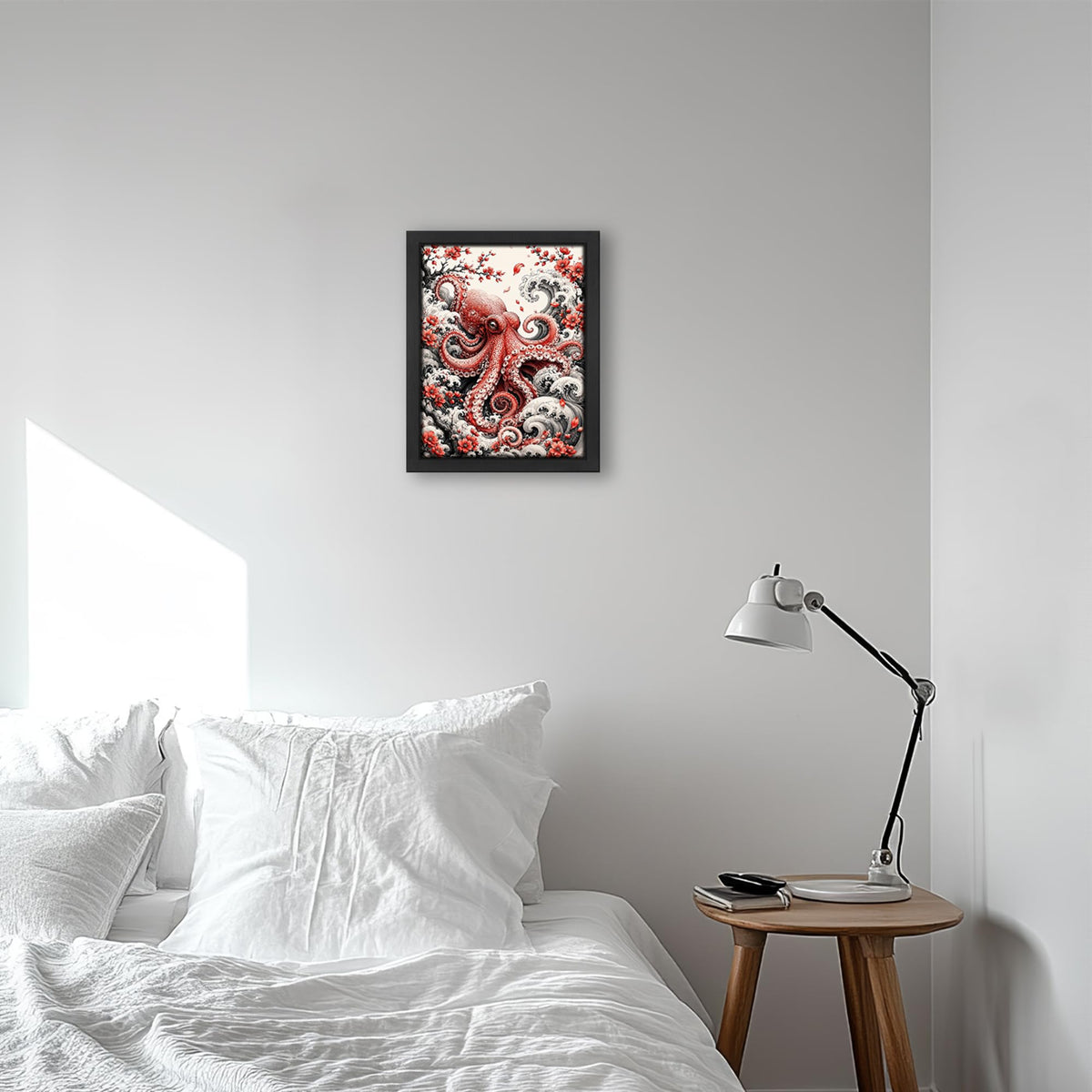Japanese Octopus Decor Wall Art (Wall Art Framed 04 / 20"L x 16"W)