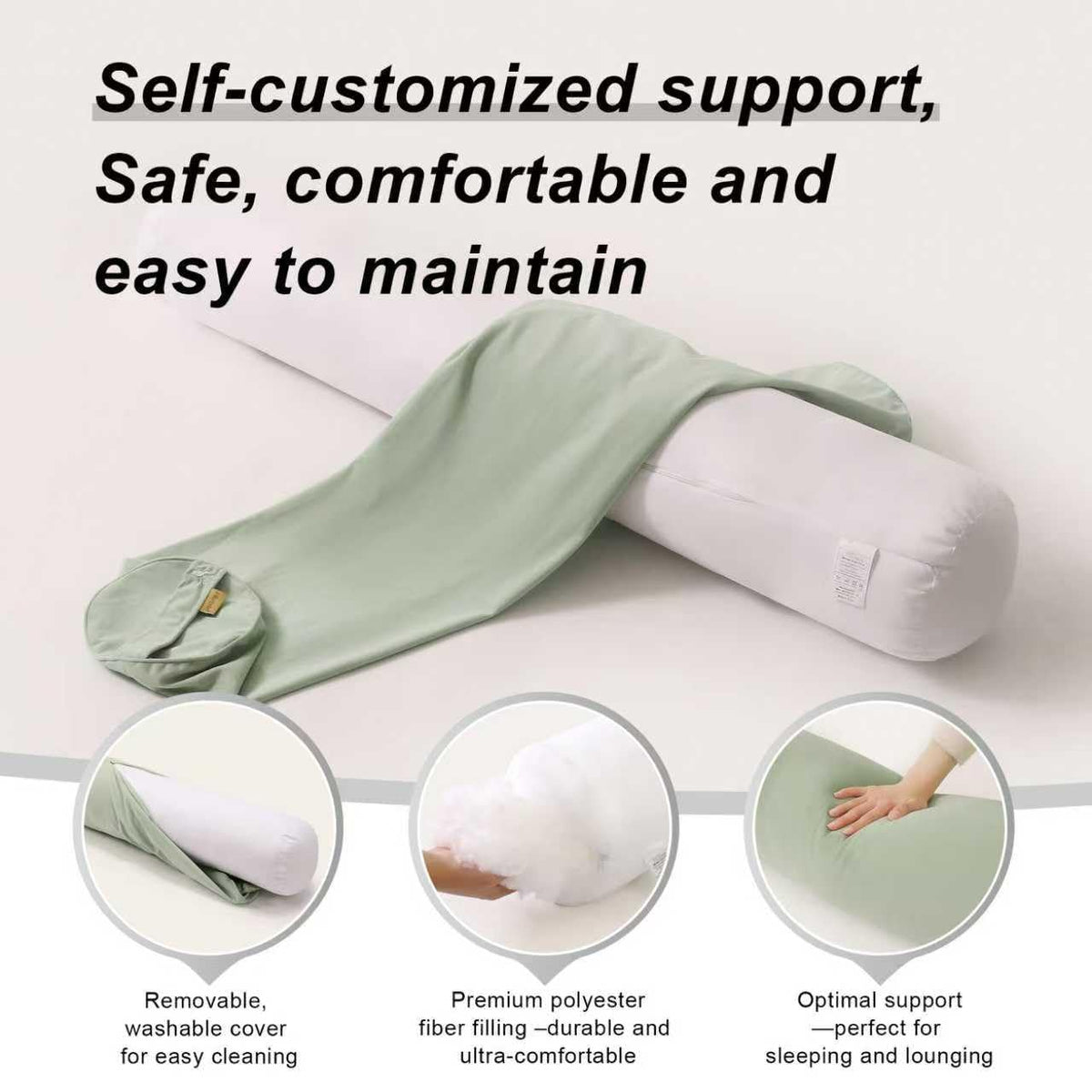 Body Pillow for Adults (Celadon Green / 59"*7.87")