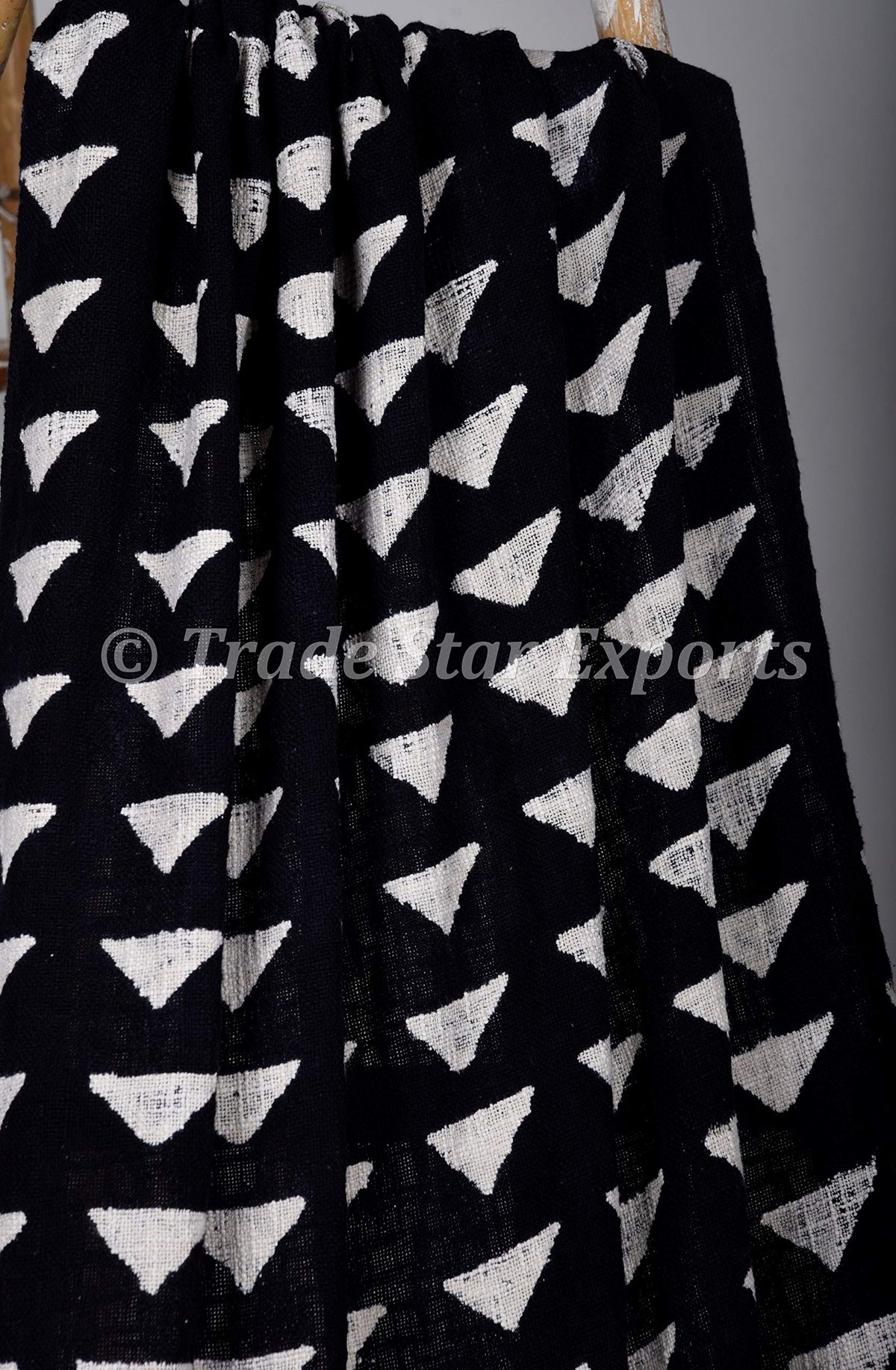 Handmade Mudcloth Print Throw (Black / Maple (120 x 170 Cms))