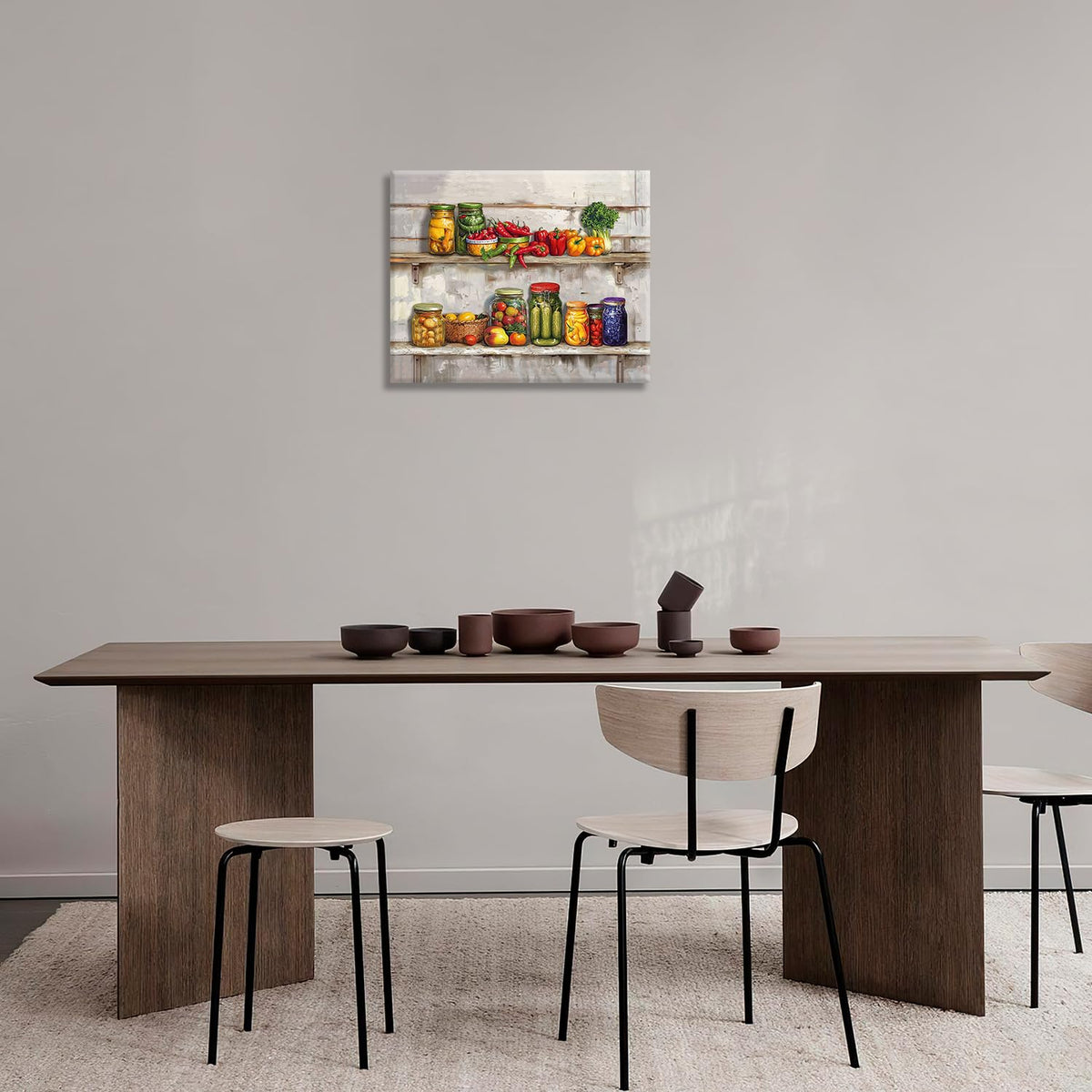 Farmhouse Kitchen Canvas Wall Art Colorful Spices Pictures Wall Decor Food Prints Painting Vegetables Poster Framed Artwork Decoration For Dining Room Living Room 24"x20" (24"L x 20"W / Kitchen-1)