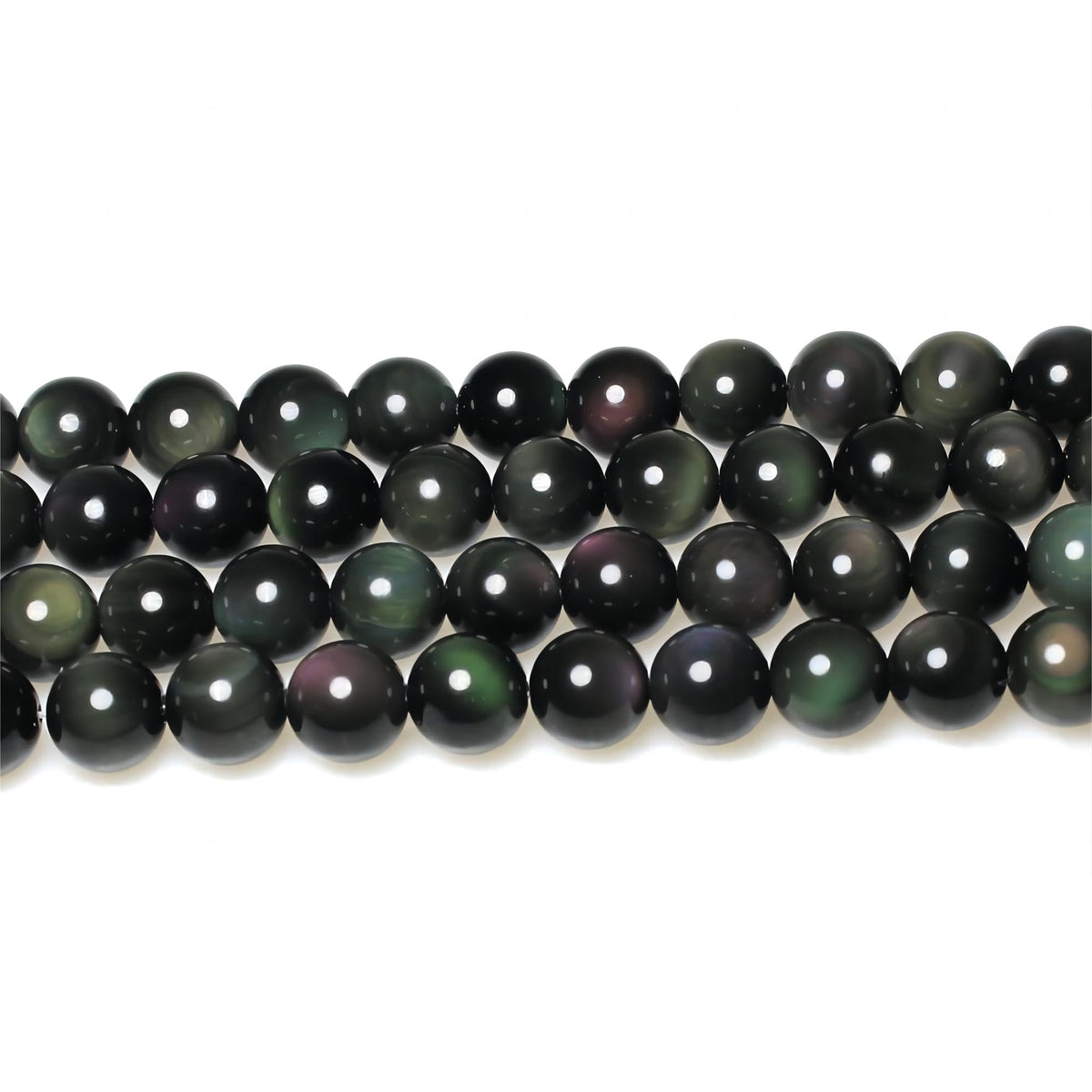 Rare Collection Natural Stone Beads Rainbow Obsidian Round Loose Beads for Jewelry Making DIY Bracelet Necklace (Rainbow Obsidian / 12mm)
