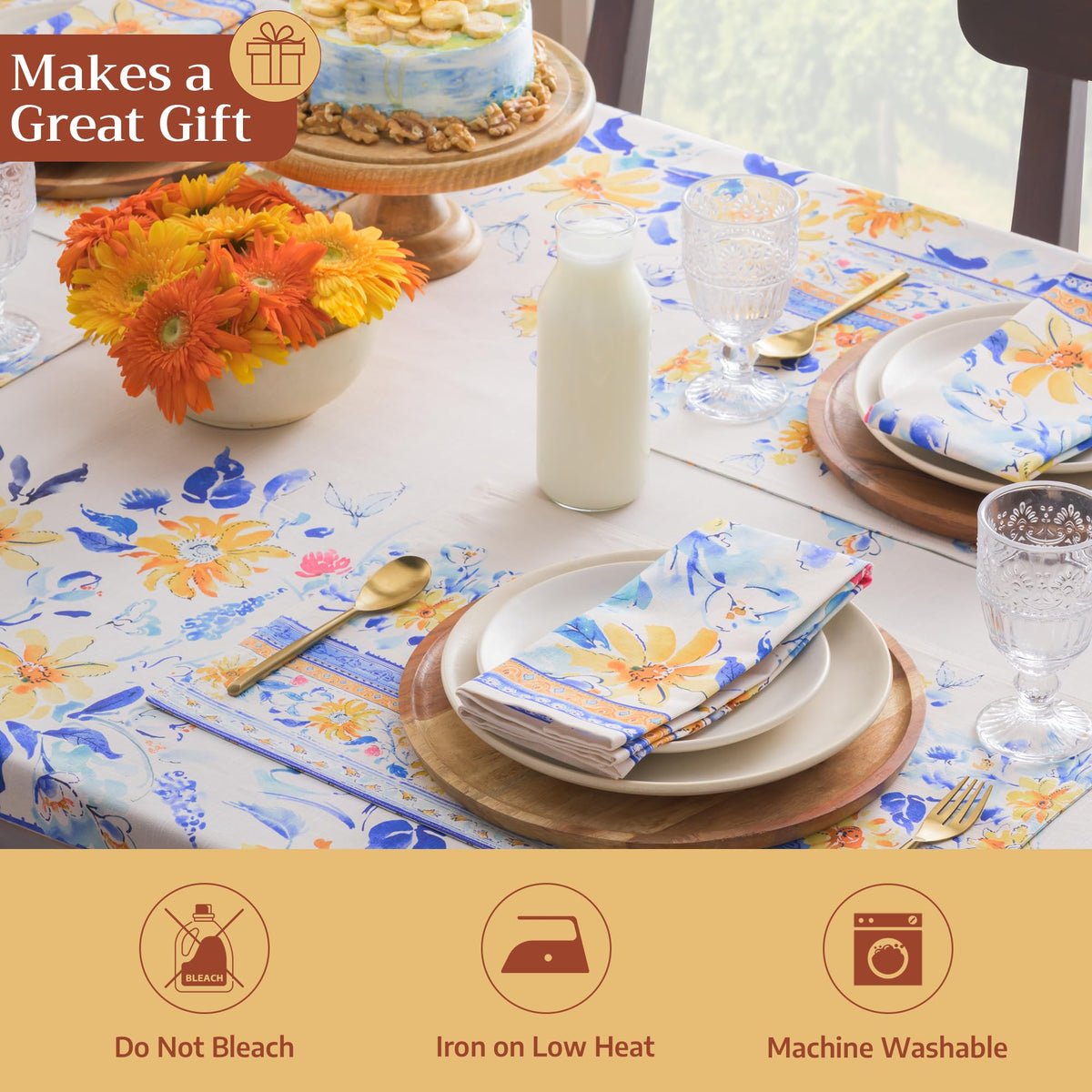 Placemats Set of 4 Reusable 100% Cotton (138 - Girassol / 13" X 19" (Pack of 4))